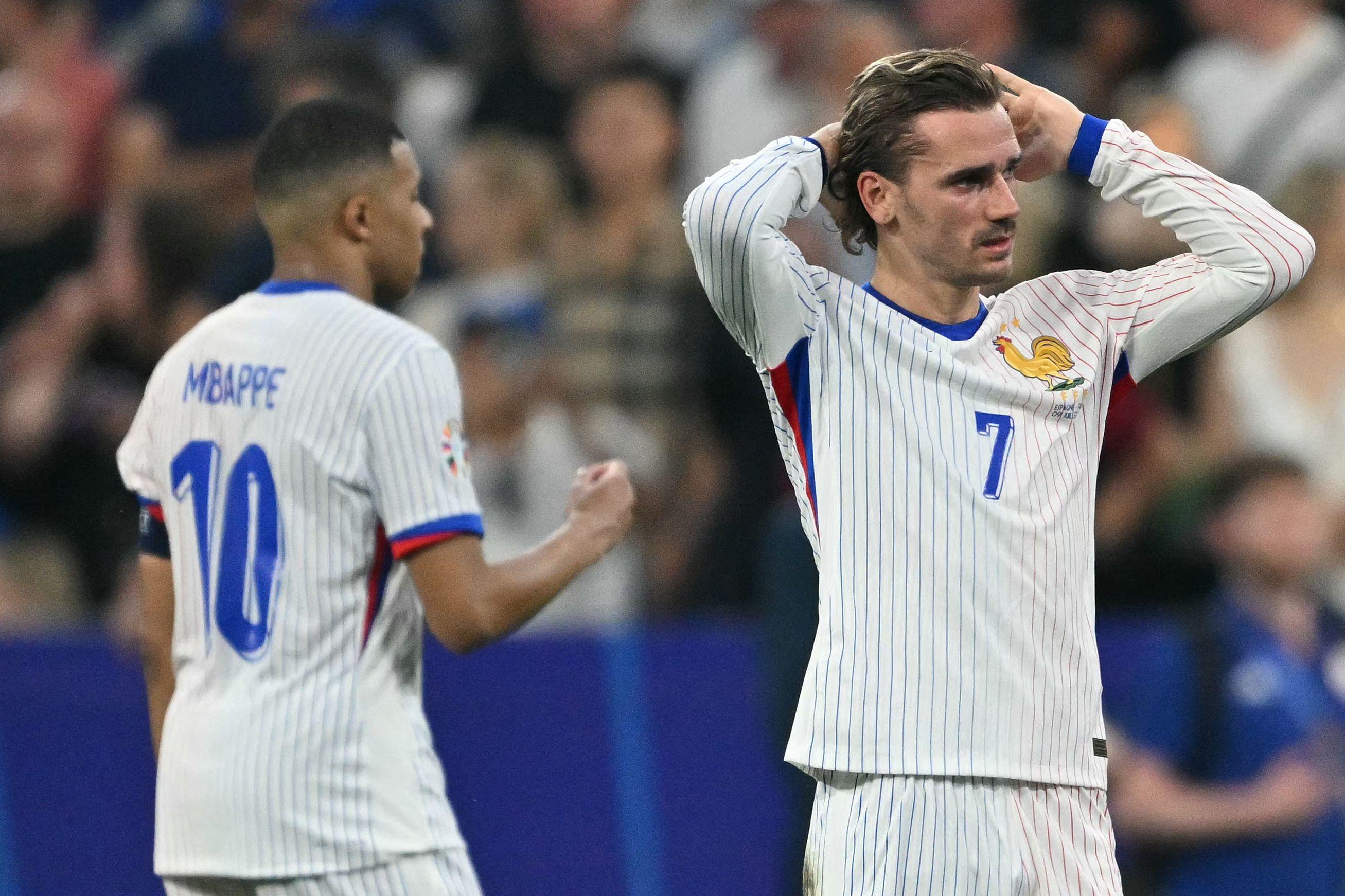 Kylian Mbappe et Antoine Griezmann n'ont pas réussi à hisser les Bleus en finale de l'Euro 2024. AFP/Miguel Medina