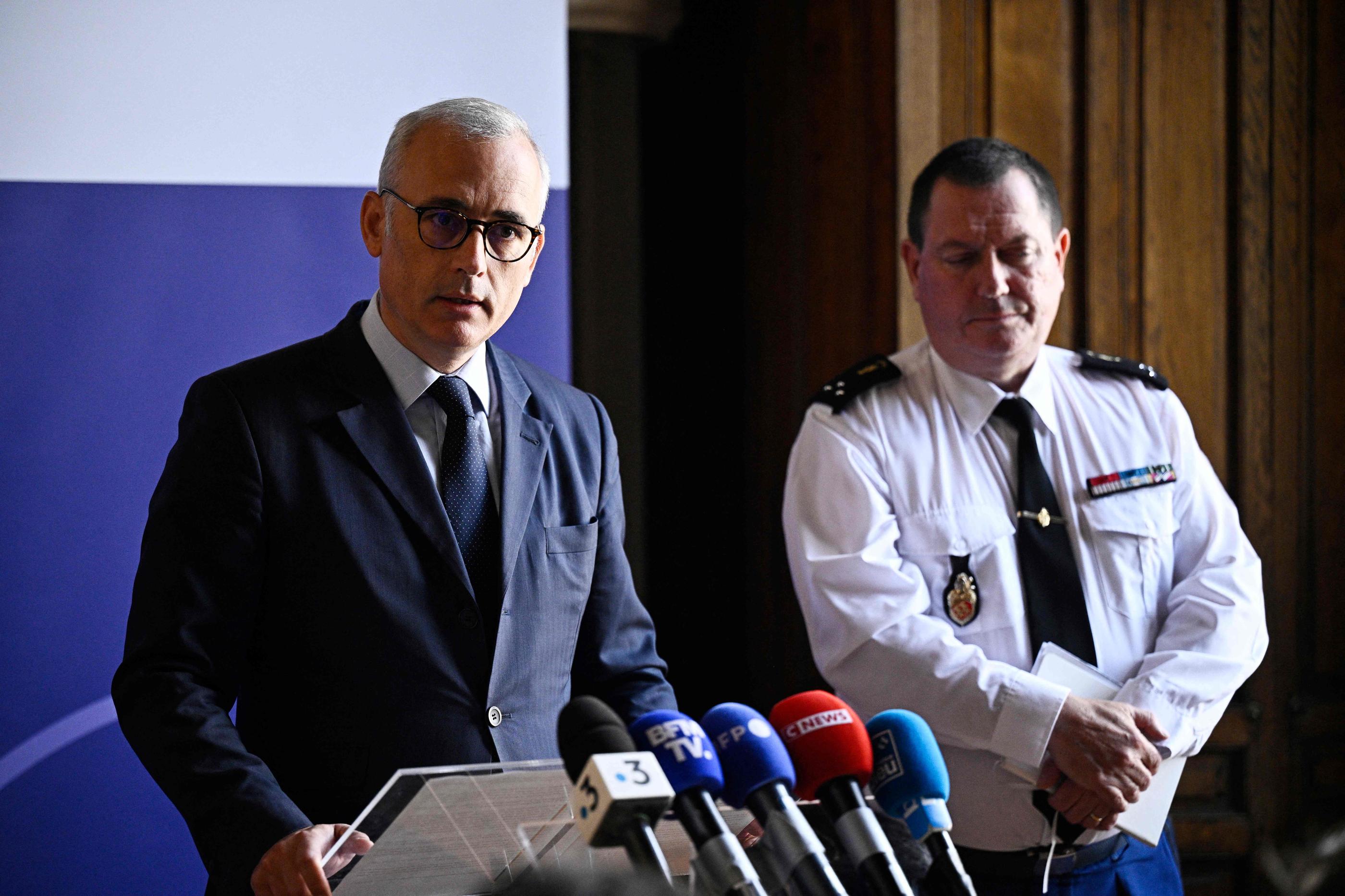 Le procureur de la République de Rouen, Frederic Teillet, a tenu une conférence de presse ce samedi midi. AFP/JULIEN DE ROSA