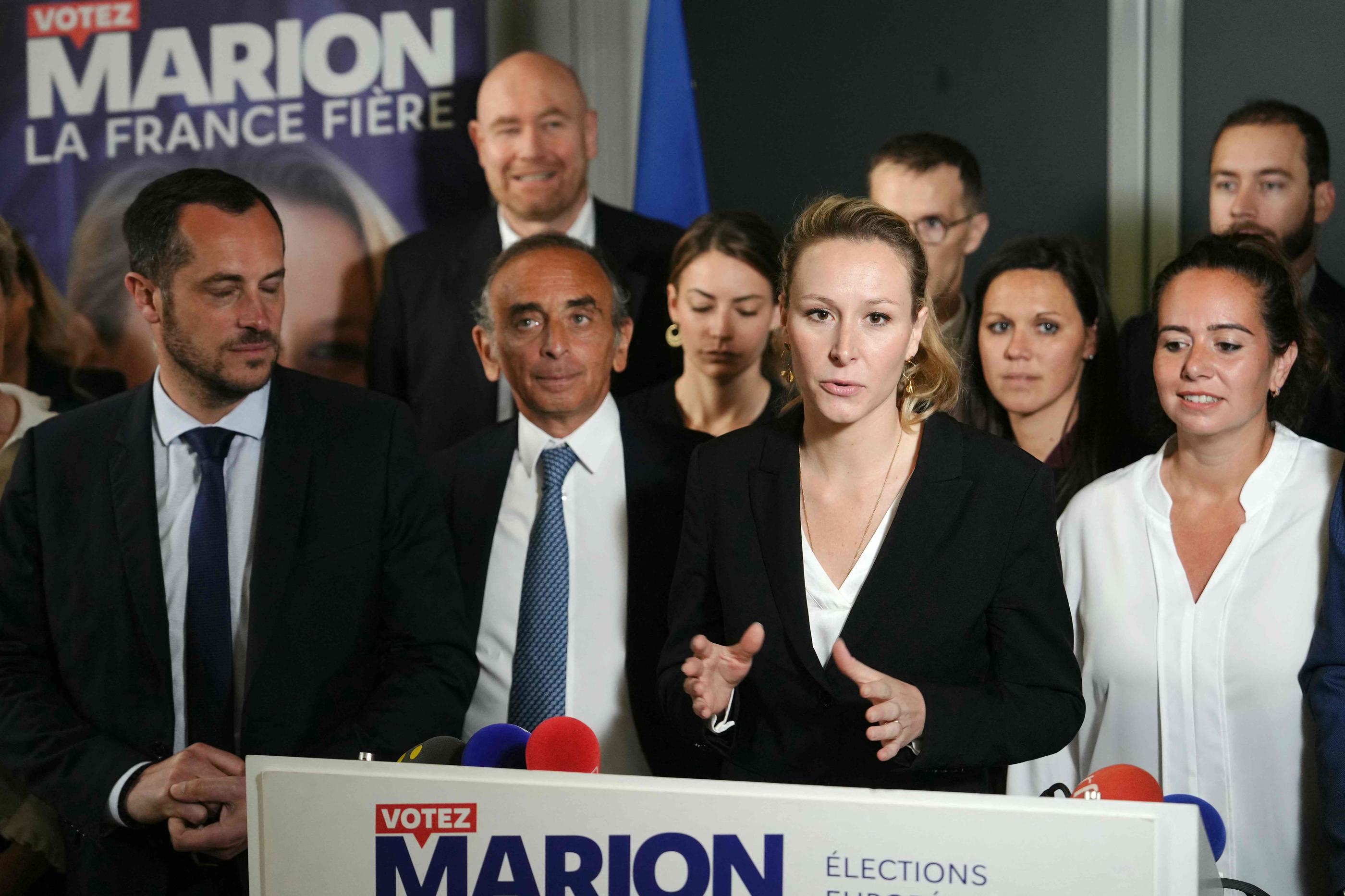 Ce mardi 7 mai, Marion Maréchal a présenté à la presse sa liste aux européennes. AFP/Dimitar Dilkoff