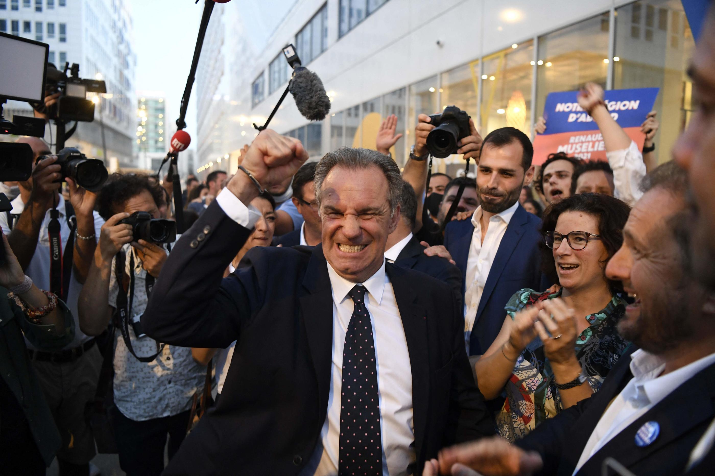 Le président de la région Provence-Alpes-Cote d'Azur, Renaud Muselier, a été confortablement réélu. AFP/NICOLAS TUCAT