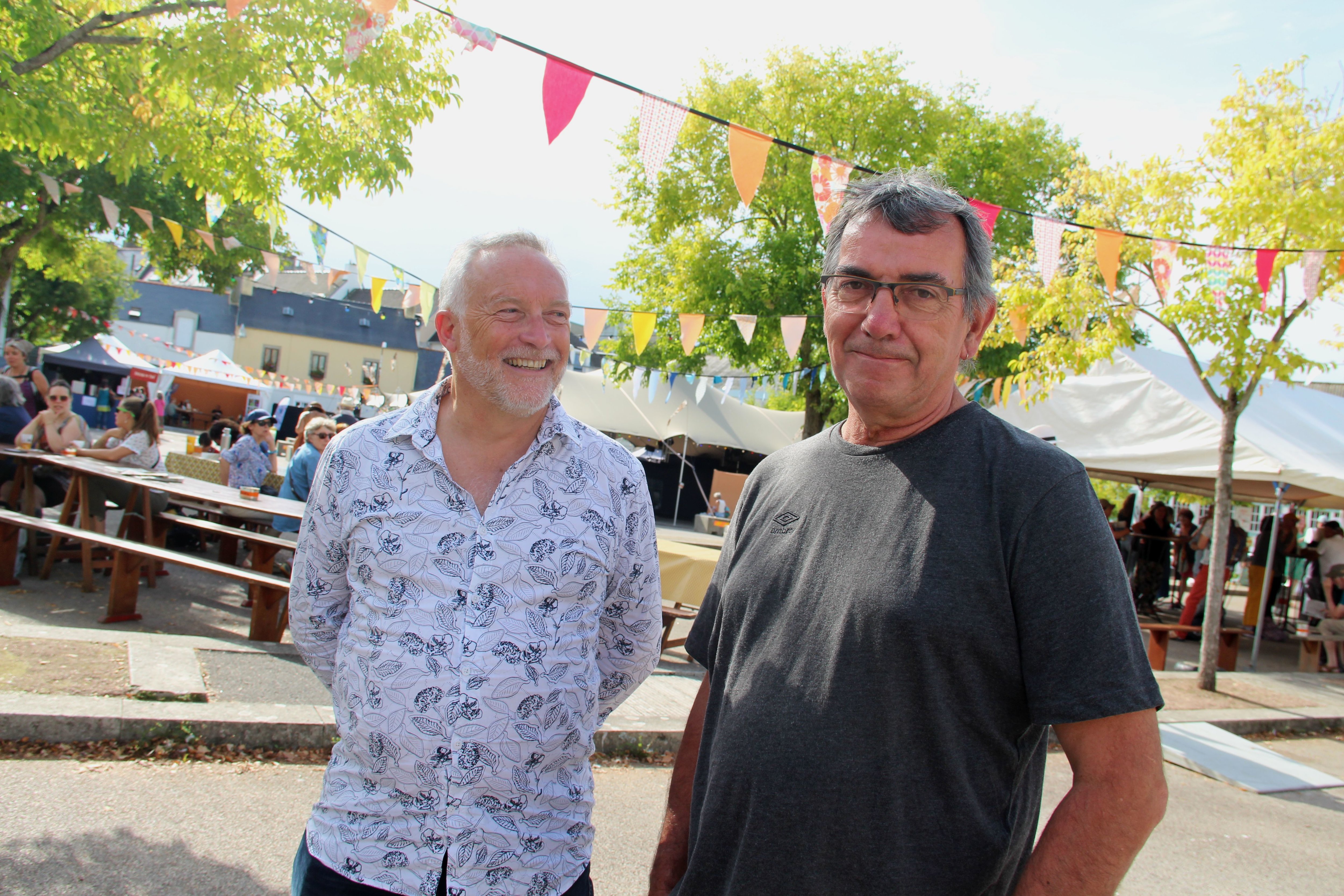 Christian Ryo, président du Festival de Douarnenez depuis 2019, et Jean-Jacques Rault, invité d'honneur, directeur du festival et de l'école documentaire (une école unique en France).