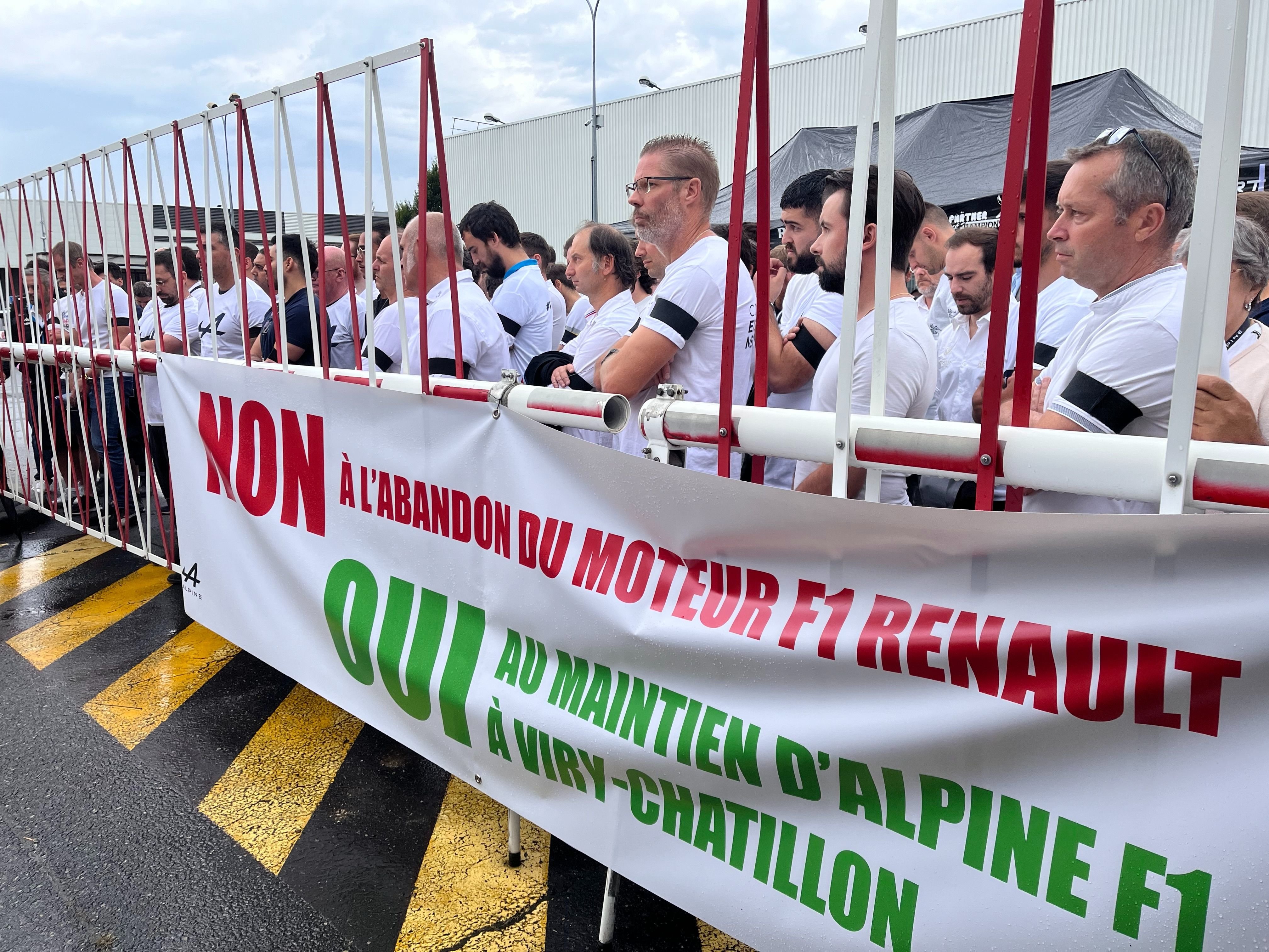 Viry-Chatillon, vendredi 30 août 2024. La majorité des salariés de l'usine d'Alpine était en grève ce vendredi, mobilisée contre l'arrêt de la construction des moteurs de F1. LP/Nolwenn Cosson