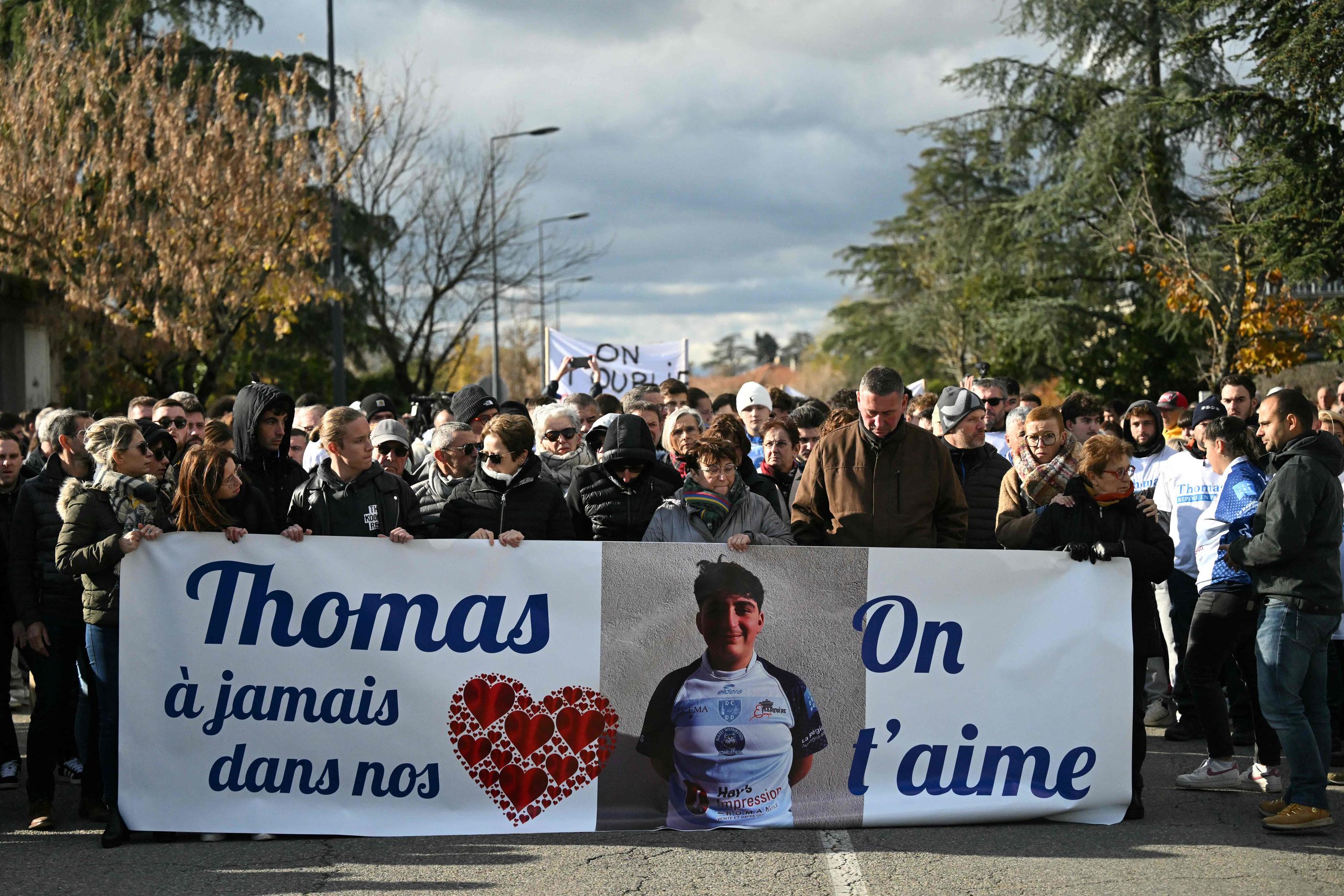 Thomas a perdu la vie après un bal à Crépol (Drôme) dans la nuit du 18 au 19 novembre 2023. AFP/Olivier Chassignole