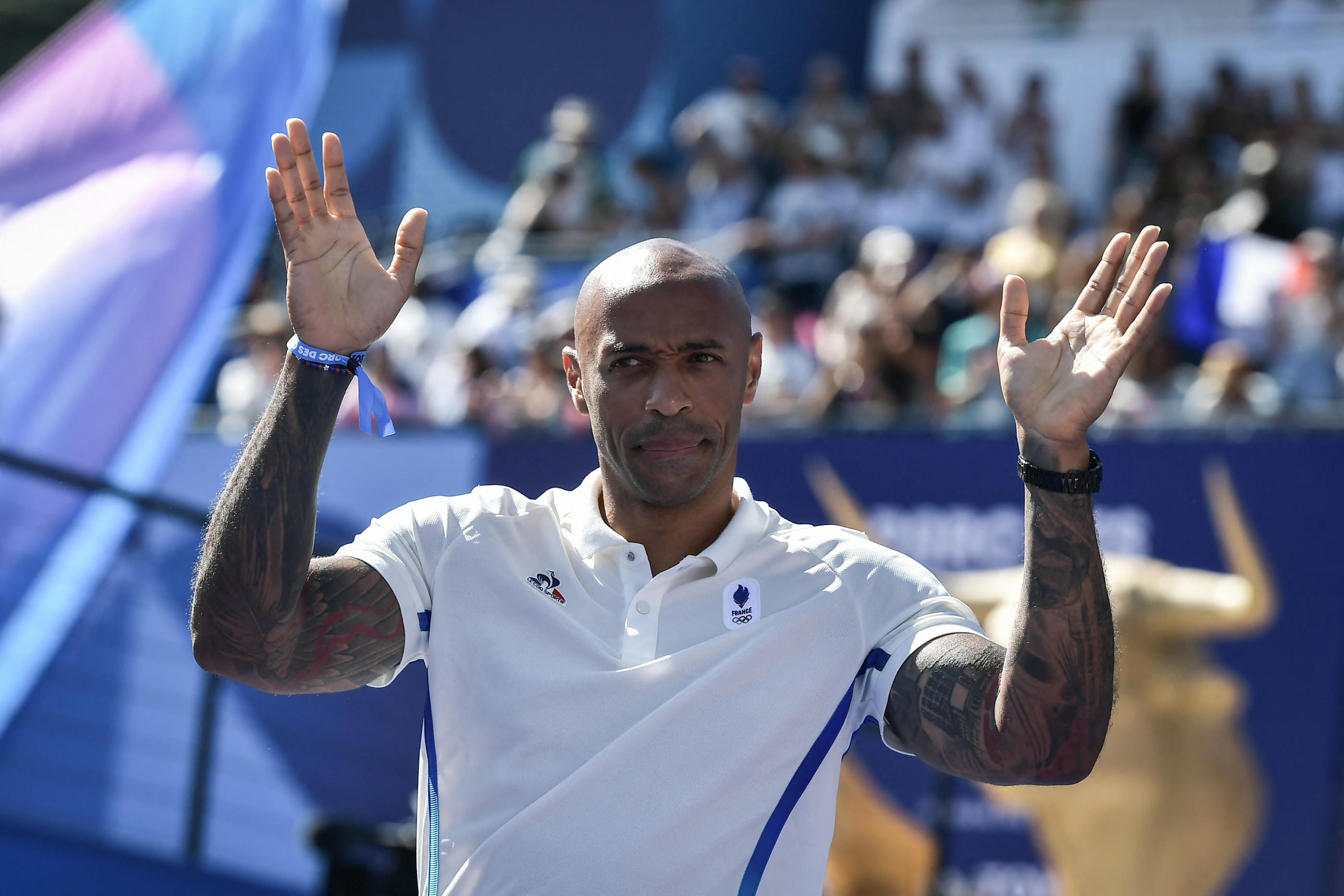 Thierry Henry a fait preuve d'auto-dérision, lui qui n'a pas reçu de médaille d'argent après la finale perdue par les Bleus face à l'Espagne aux JO de Paris 2024. (Photo Icon Sport)