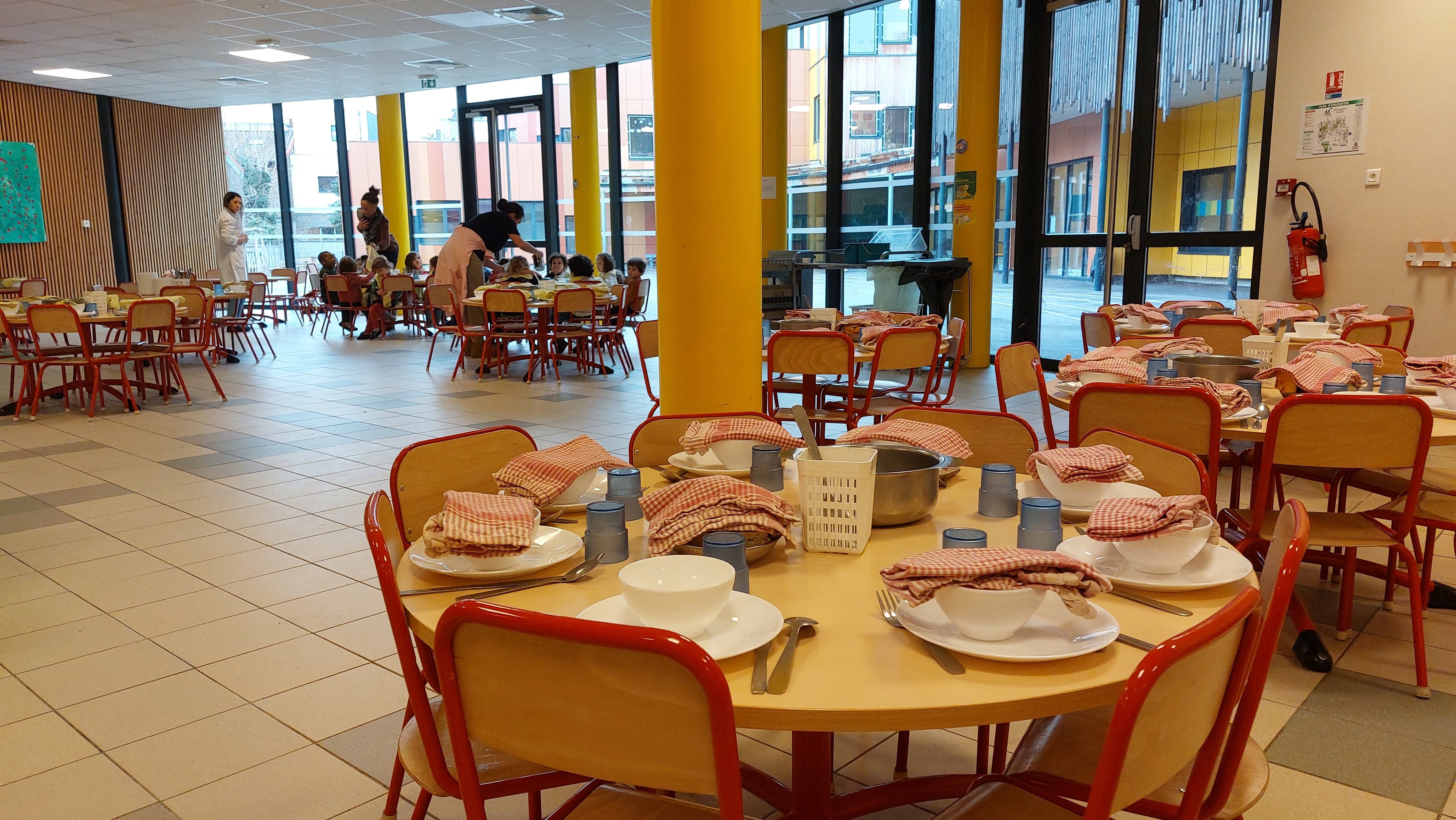 Montreuil, le 5 février 2024. Depuis début janvier, les élèves de Montreuil (ici l'école Marceau) mangent les repas proposés par le syndicat public Tables communes. LP/E.M.