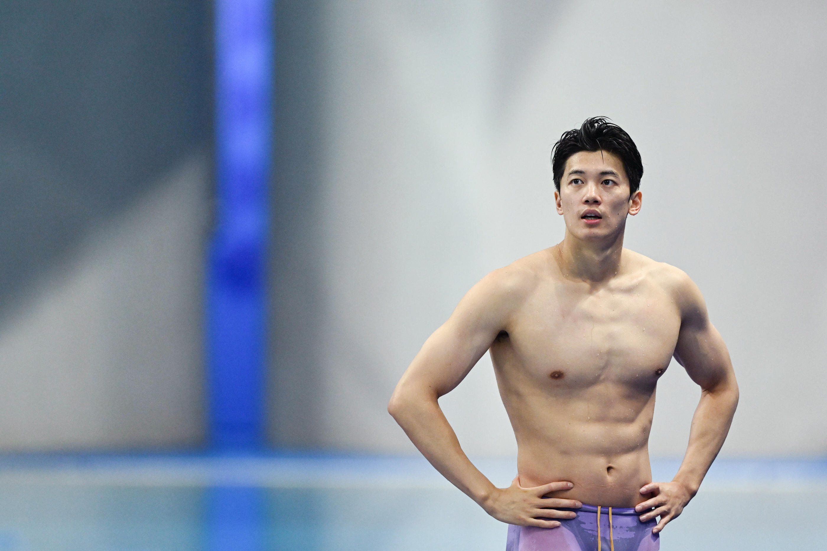 Champion olympique en titre du 200 m 4 nages, Wang Shun sera l'un des rivaux de Léon Marchand dans un peu plus de trois mois à Paris... (Icon Sport)