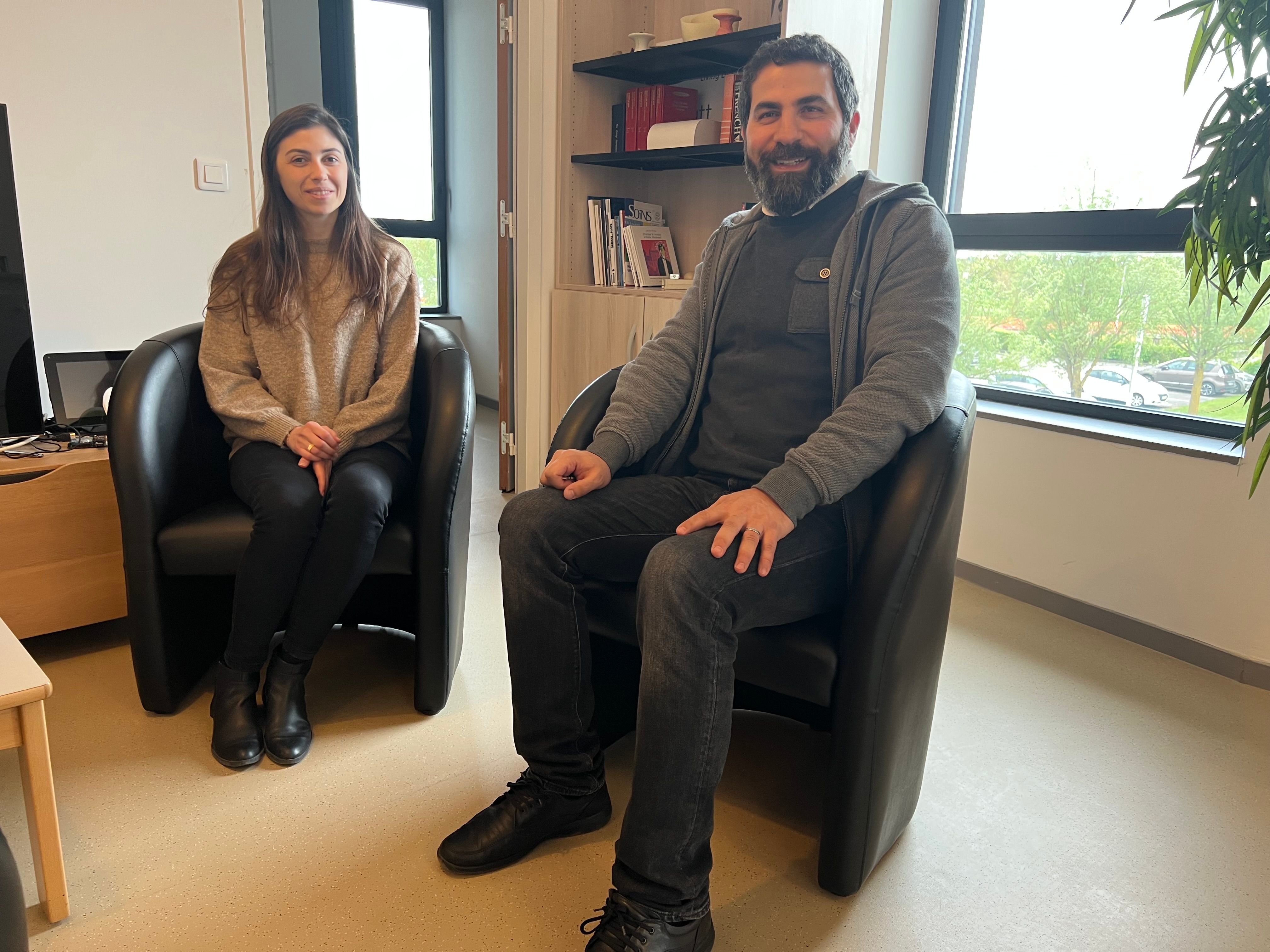 Racha Soubra et Aly Chkeir, enseignants-chercheurs en biomédical à l'Université de Technologie de Troyes, sont sur le point d’accomplir une grande avancée dans la détection précoce de la maladie de Parkinson. LP/Jonathan Sottas