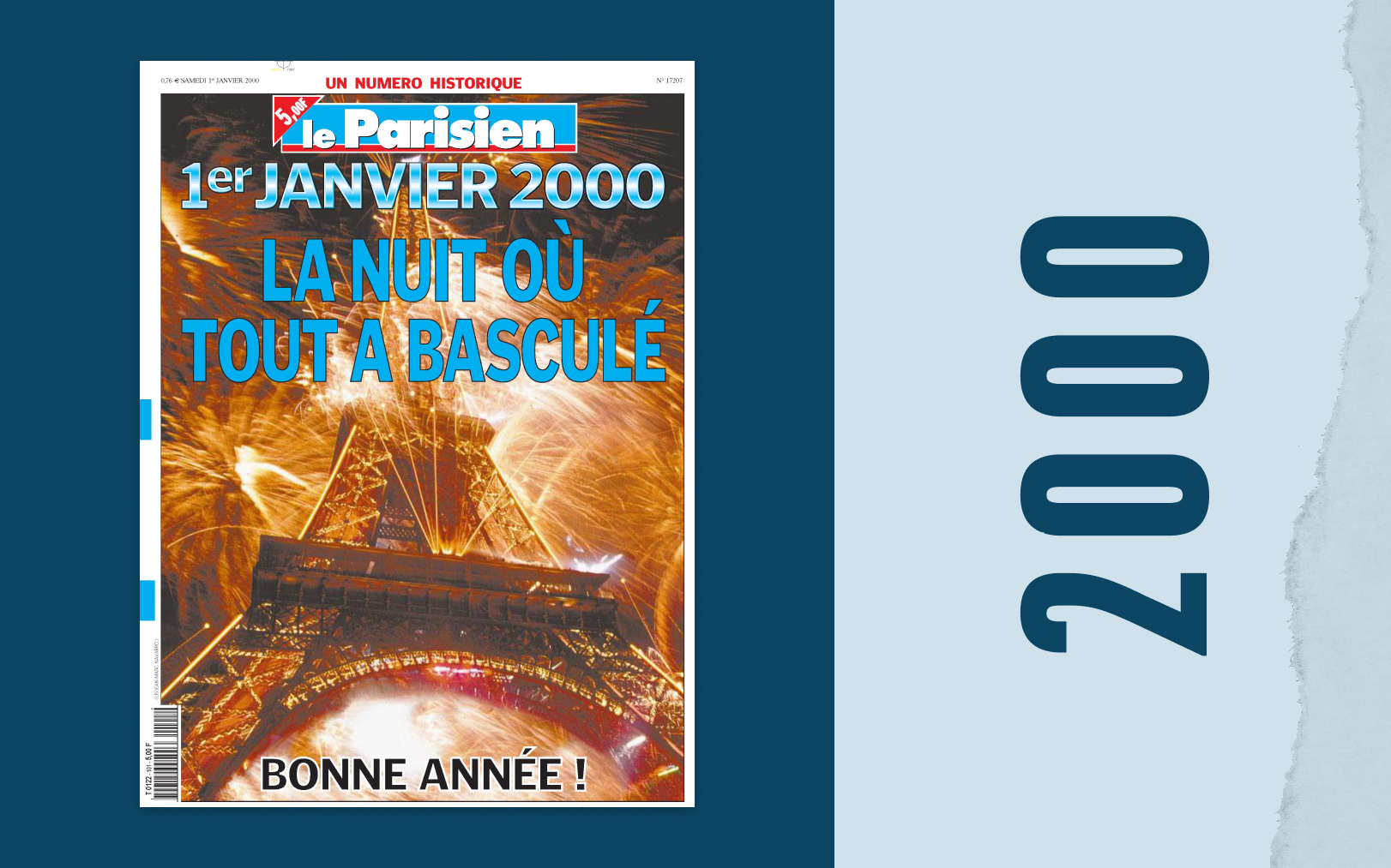 La une du 1er janvier 2000 du Parisien célébrait le passage au troisième millénaire. Le Parisien-DA