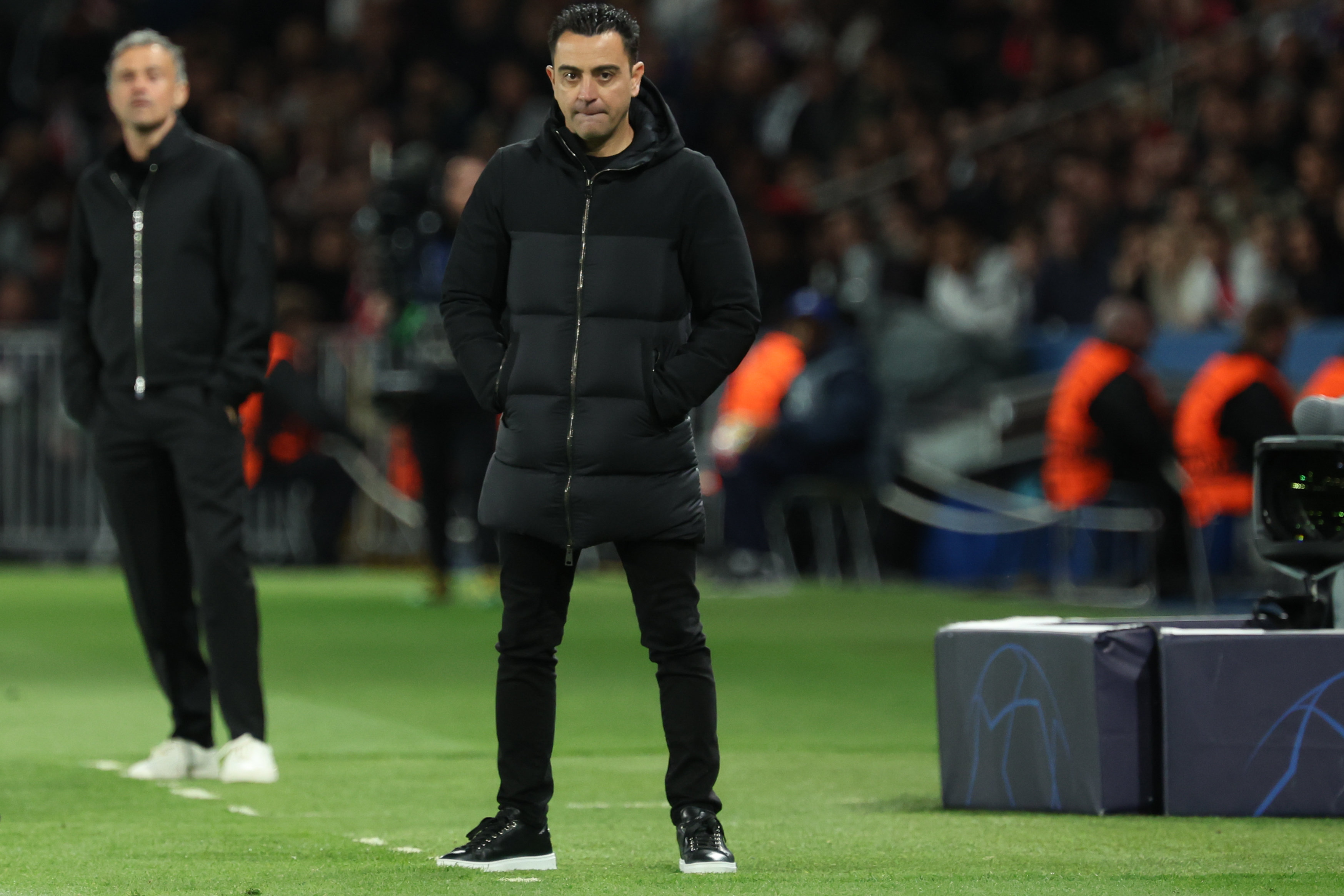 Xavi continue d'affirmer que le PSG est favori dans ce quart de finale de Ligue des champions, en vue du match retour à Barcelone mardi soir. LP/Arnaud Journois