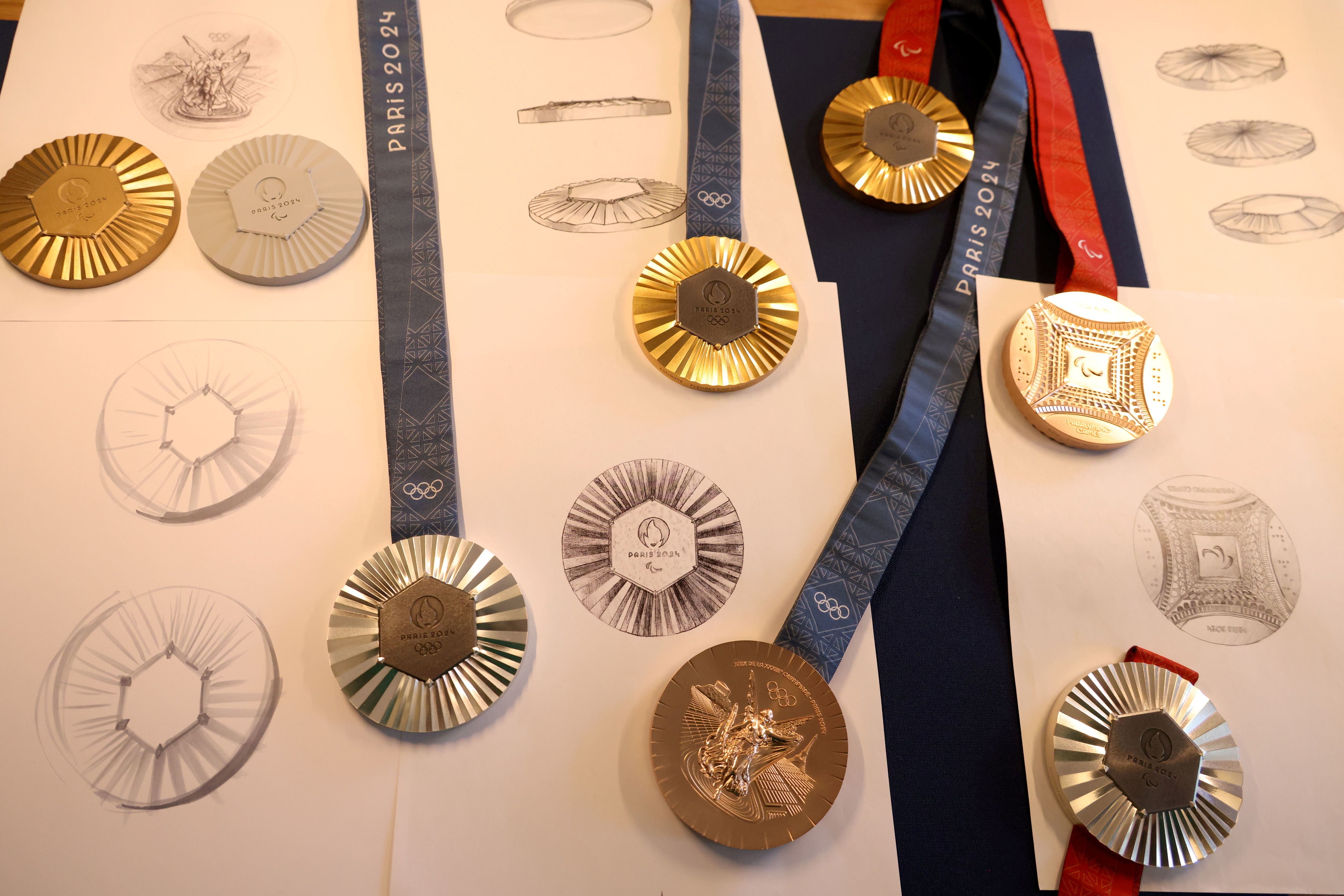 Présentation  des médailles olympiques Paris 2024 chez le bijoutier Chaumet. LP/Delphine Goldsztejn