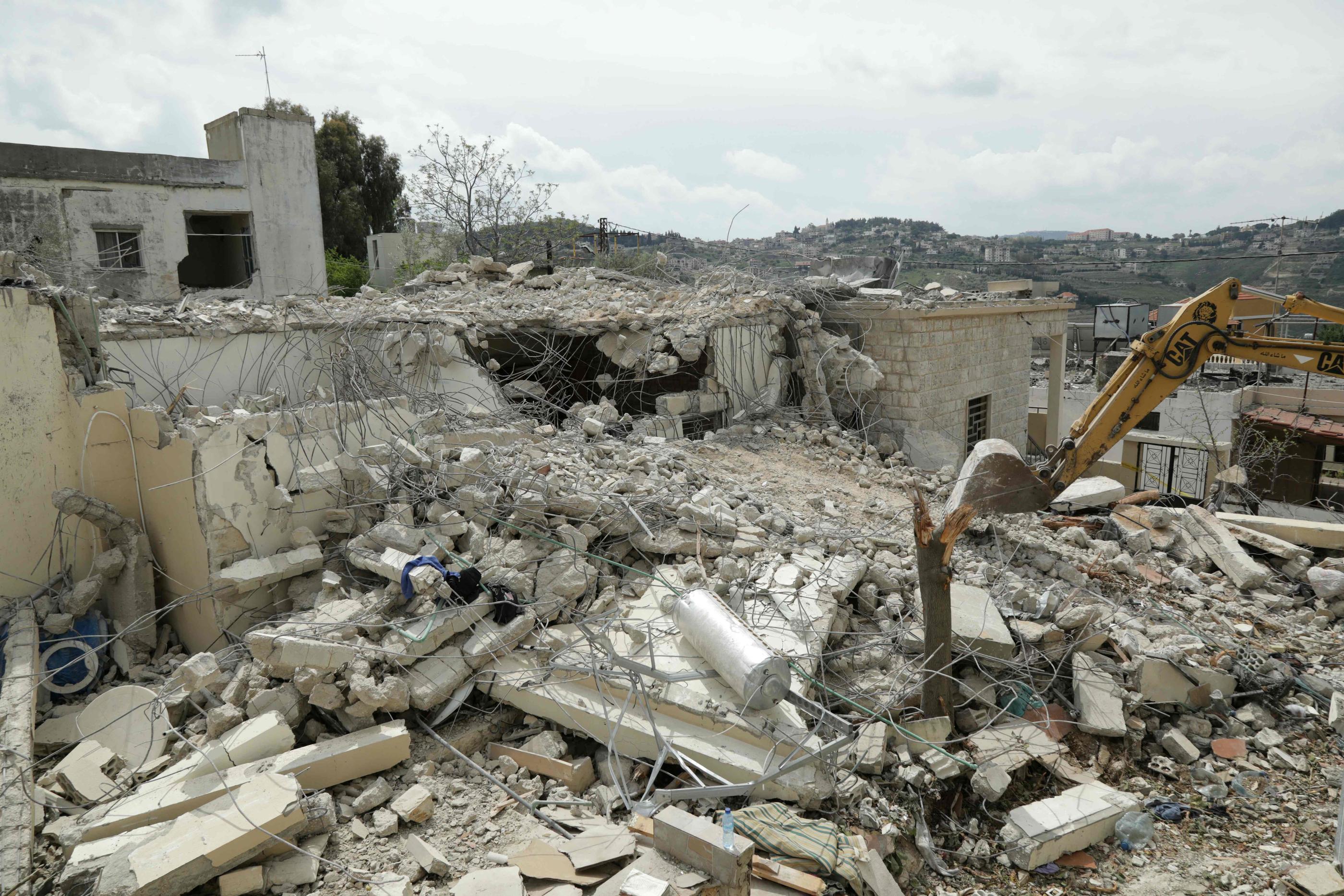 C'est cette maison de Sultaniyé (Liban) que l'aviation israélienne a détruite dans la nuit de dimanche à lundi, élminant un haut-gradé de la force al-Radwan du Hezbollah libanais. AFP/Hassan Fneich