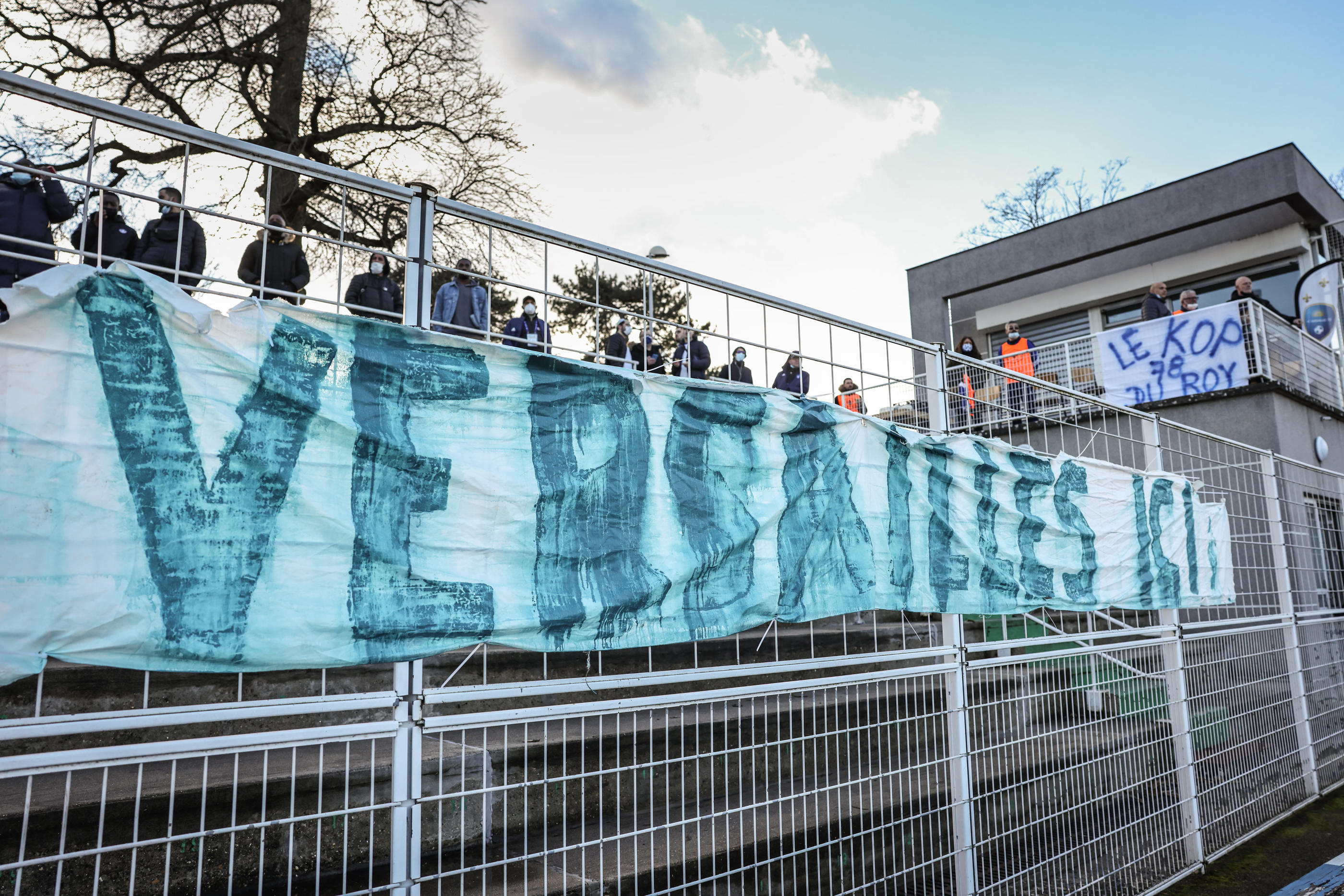 Versailles (Yvelines), le 5 février 2022. Le stade Montbauron n'étant pas occupé par le club local, le Racing CF 92 y jouera douze de ses quinze matchs de son championnat de National 2 à compter d'octobre prochain. Photo LP / Fred Dugit