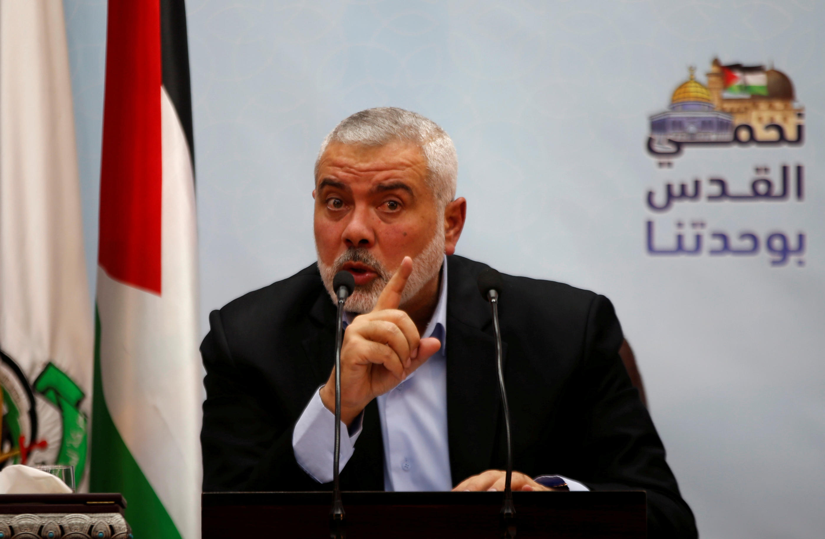 Ismaïl Haniyeh, ici en janvier 2018, a annoncé un accord du Hamas en vue d'une trêve ce lundi soir. REUTERS/Mohammed Salem