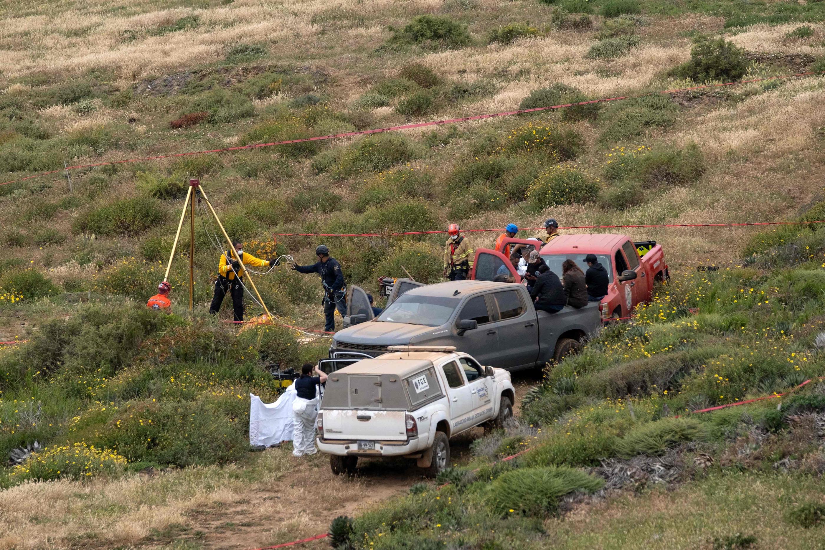 Les trois corps ont été découverts en "état de décomposition" au fond d'un puits à la Bocana, non loin d’Ensenada au Mexique. (Guillermo Arias / AFP)