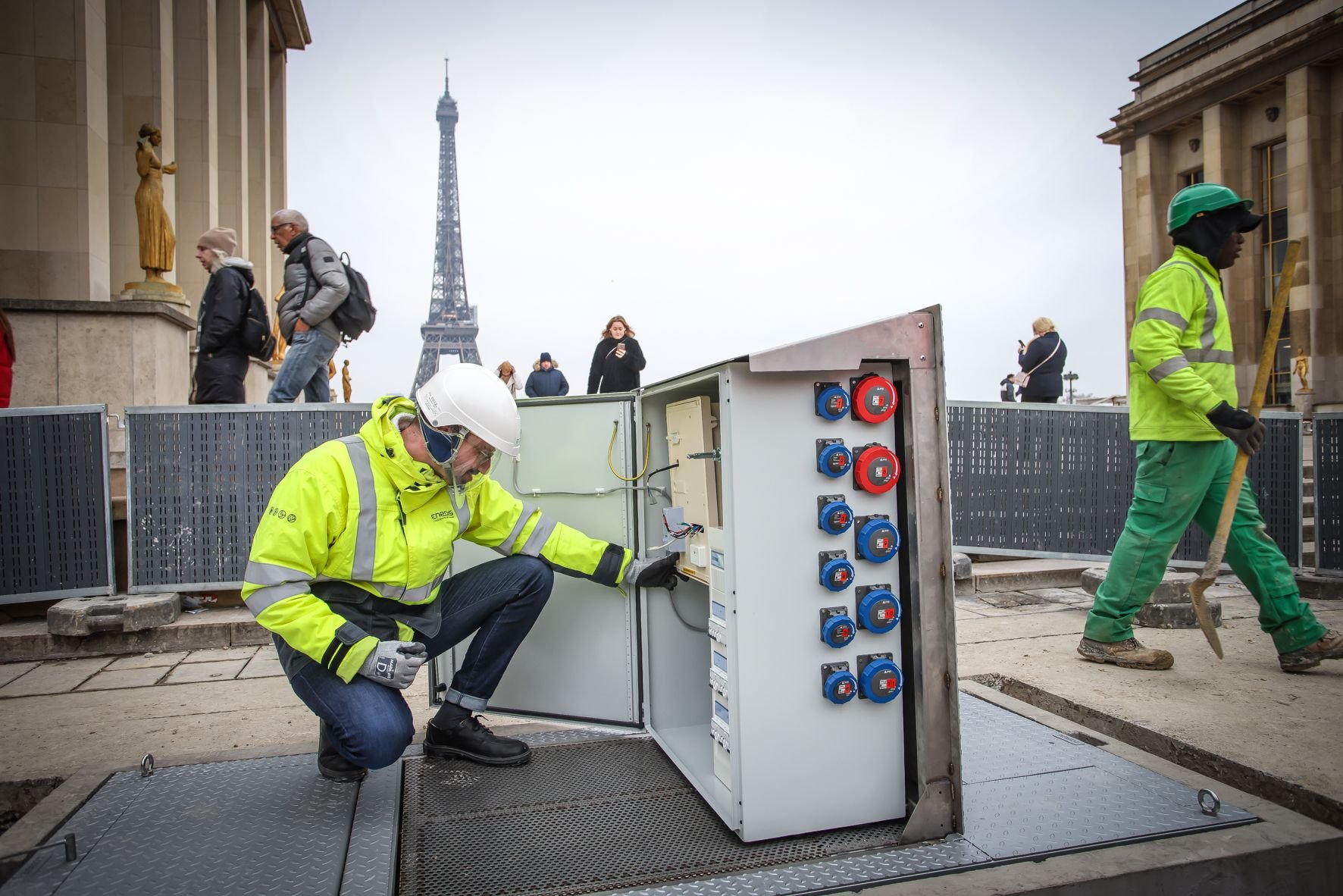 Enedis a posé des installations définitives pour permettre la tenue d'événements sans avoir recours à des groupes électrogènes qui fonctionnent au gazole. DR