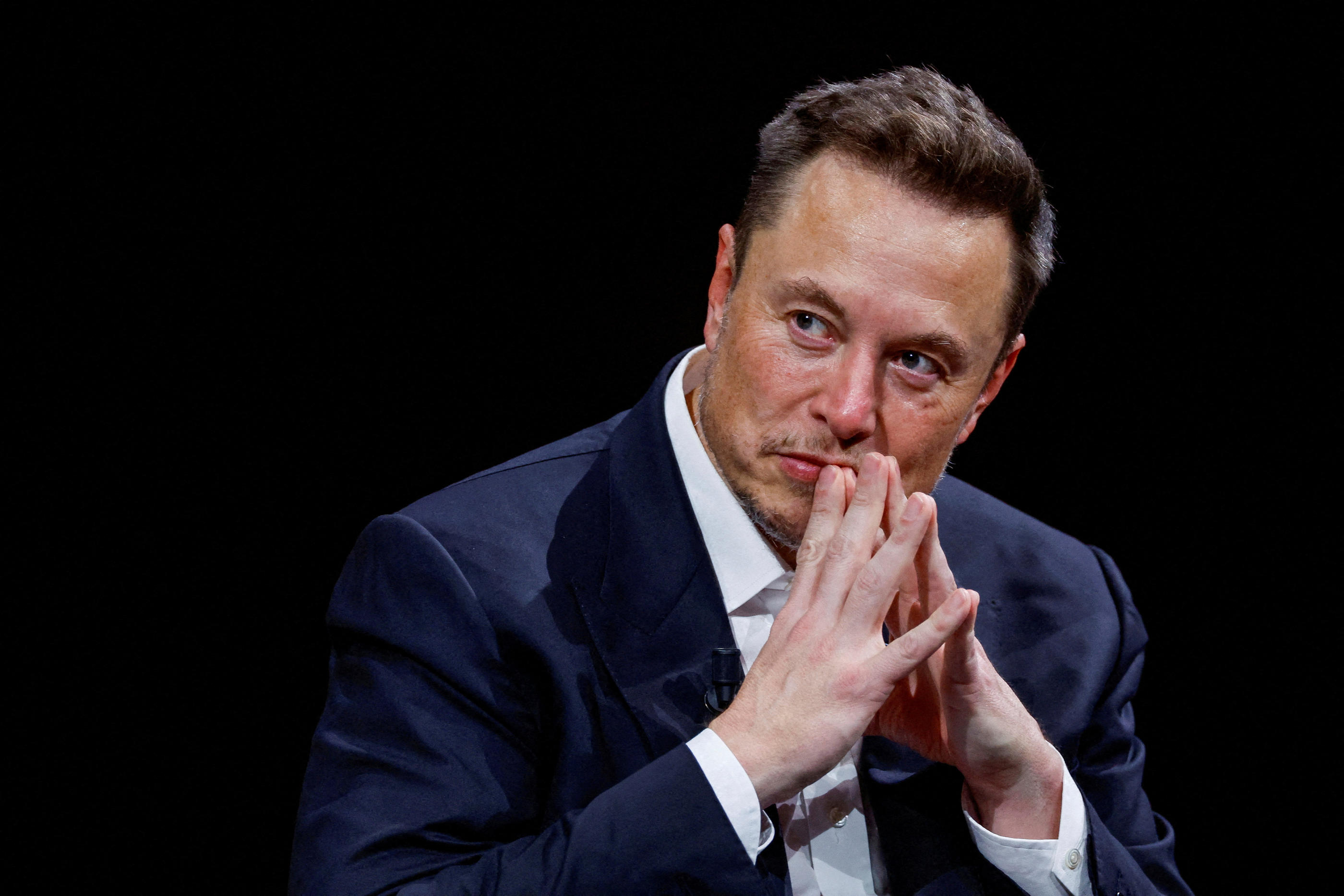 Le propriétaire de X, anciennement Twitter, Elon Musk lors d'une conférence de presse à Paris en juin 2023. Reuters/Gonzalo Fuentes