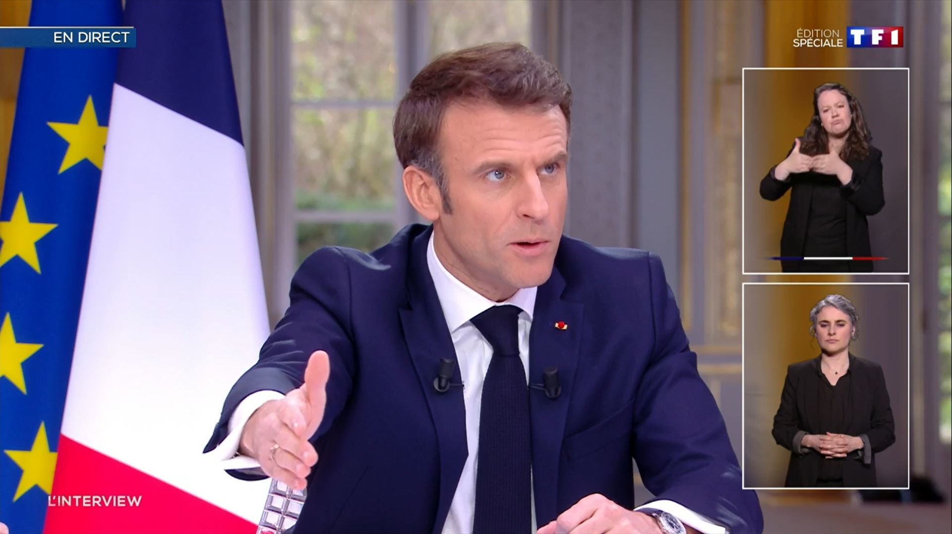 « Par son intervention au 13 heures, Emmanuel Macron ne laisse d’autre issue qu’une montée des tensions », estime le sociologue Olivier Fillieule. Capture TF1