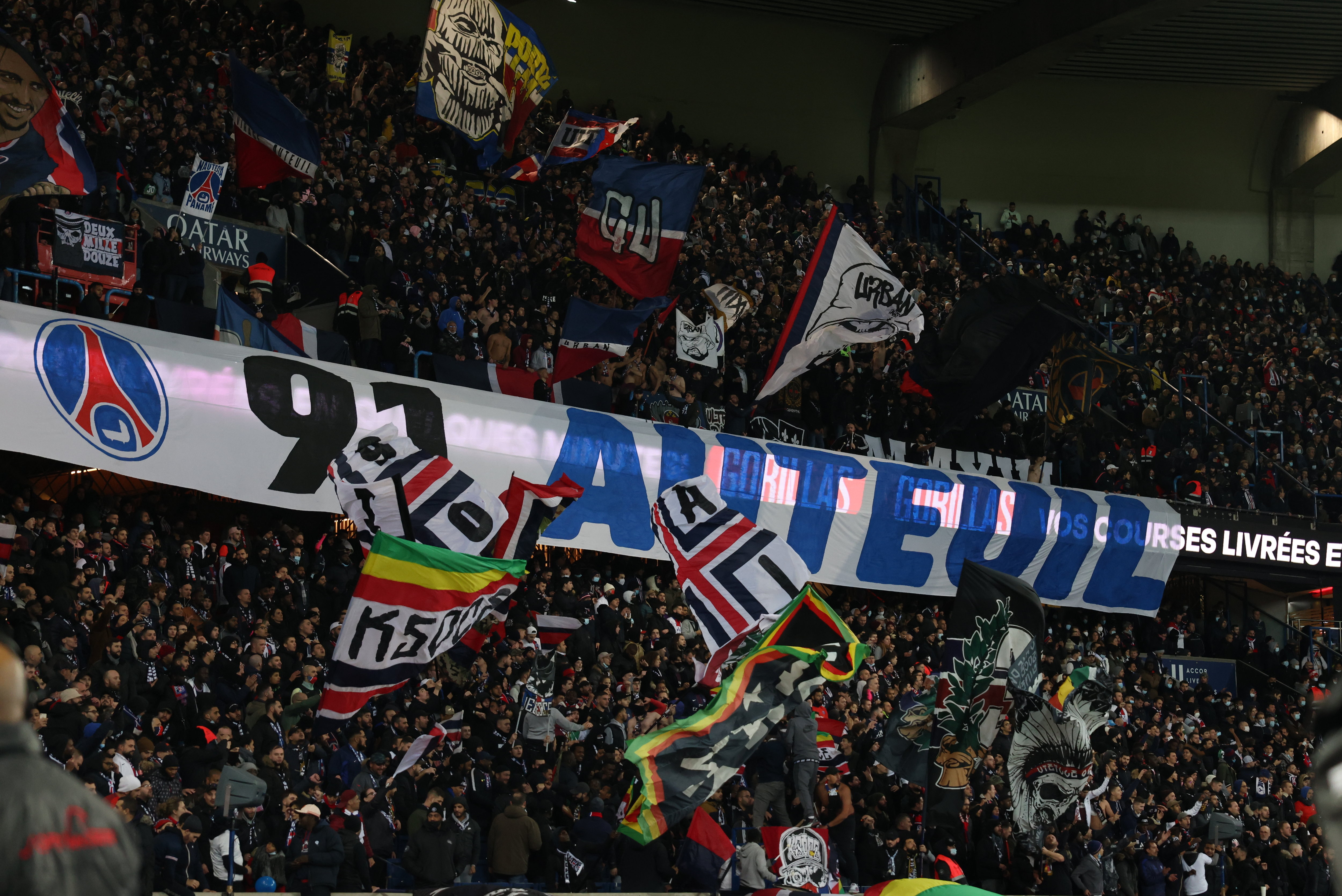 Le Collectif Ultras Paris (CUP), ici lors d'un match de la 16e journée de Ligue 1 entre le PSG et Nice, le 1er décembre dernier. LP/Arnaud Journois