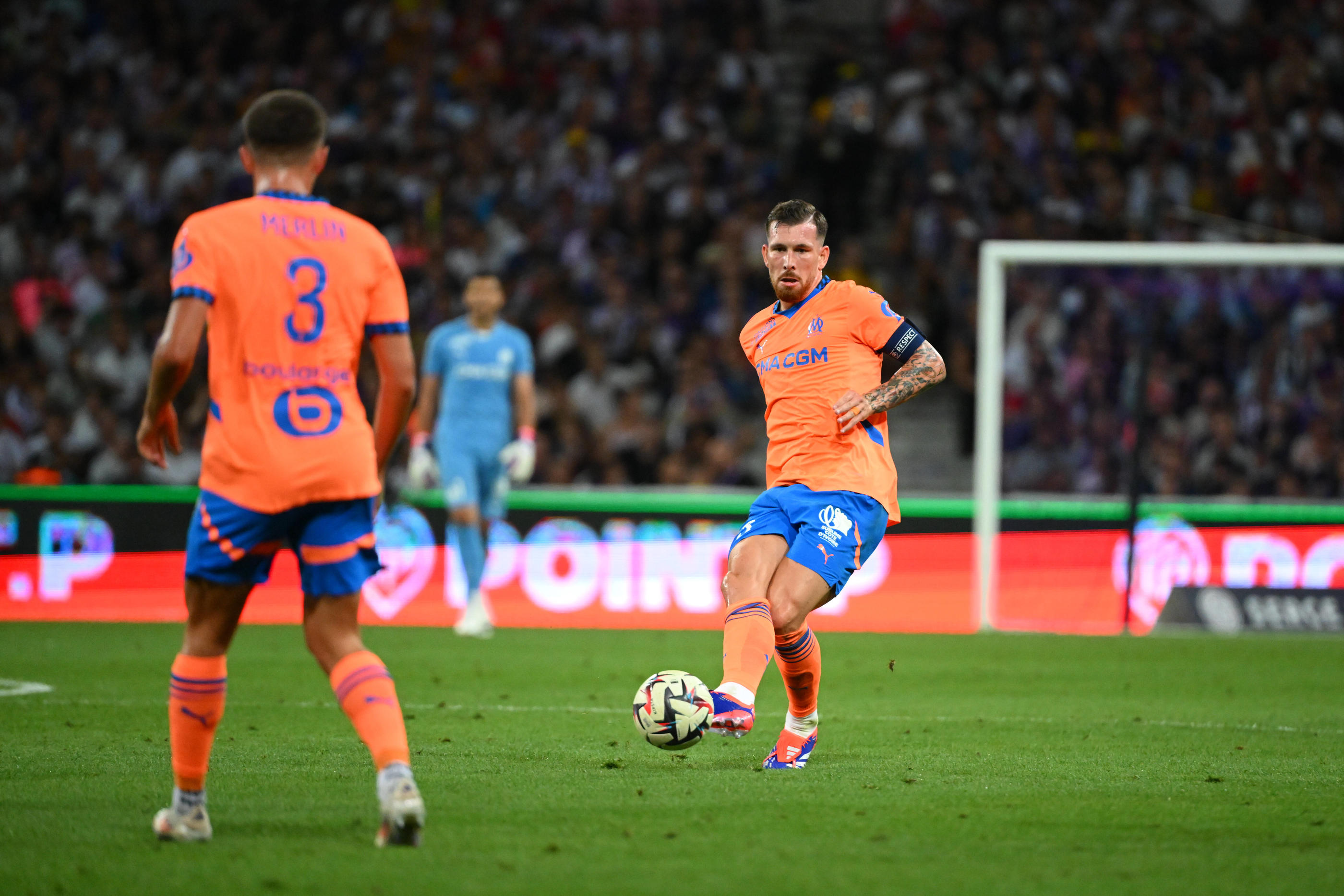 À Toulouse (3-1) le 31 août dernier, Pierre-Emile Hojbjerg portait le brassard de capitaine côté olympien. Anthony Dibon/Icon Sport