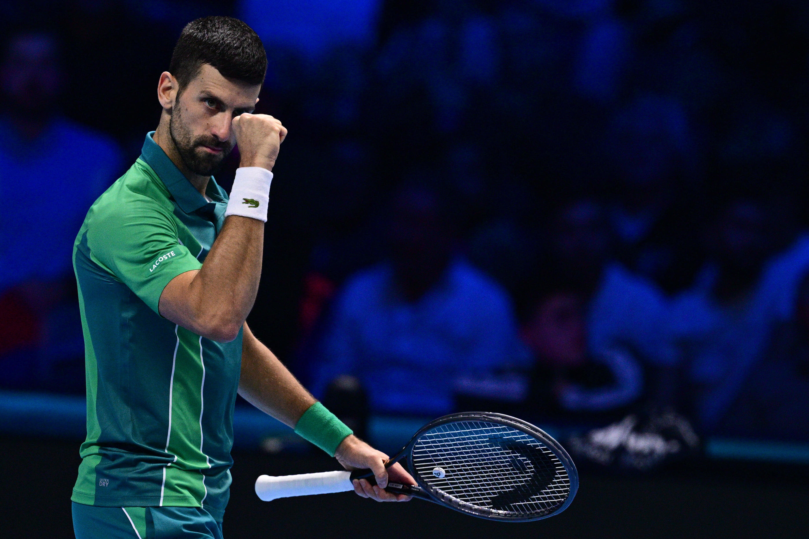 Novak Djokovic lors de la finale du Masters ATP contre Jannik Sinner, le 19 novembre 2023 à Turin - Photo by Icon sport