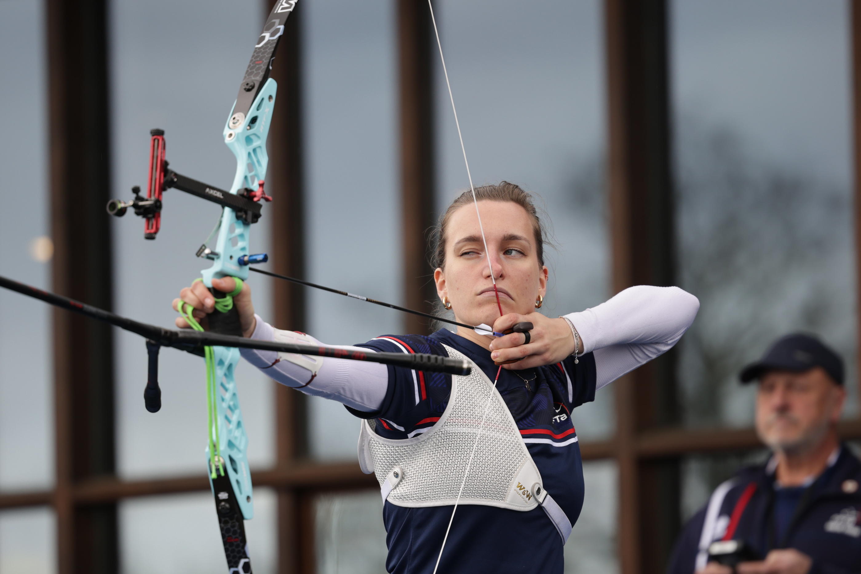 Avec Lisa Barbelin, les équipes de France féminine et masculine de tir à l'arc ont échoué en finale lors de l'étape de Coupe du monde d'Antalya, le 23 juin 2024 (LP/ Olivier Arandel).