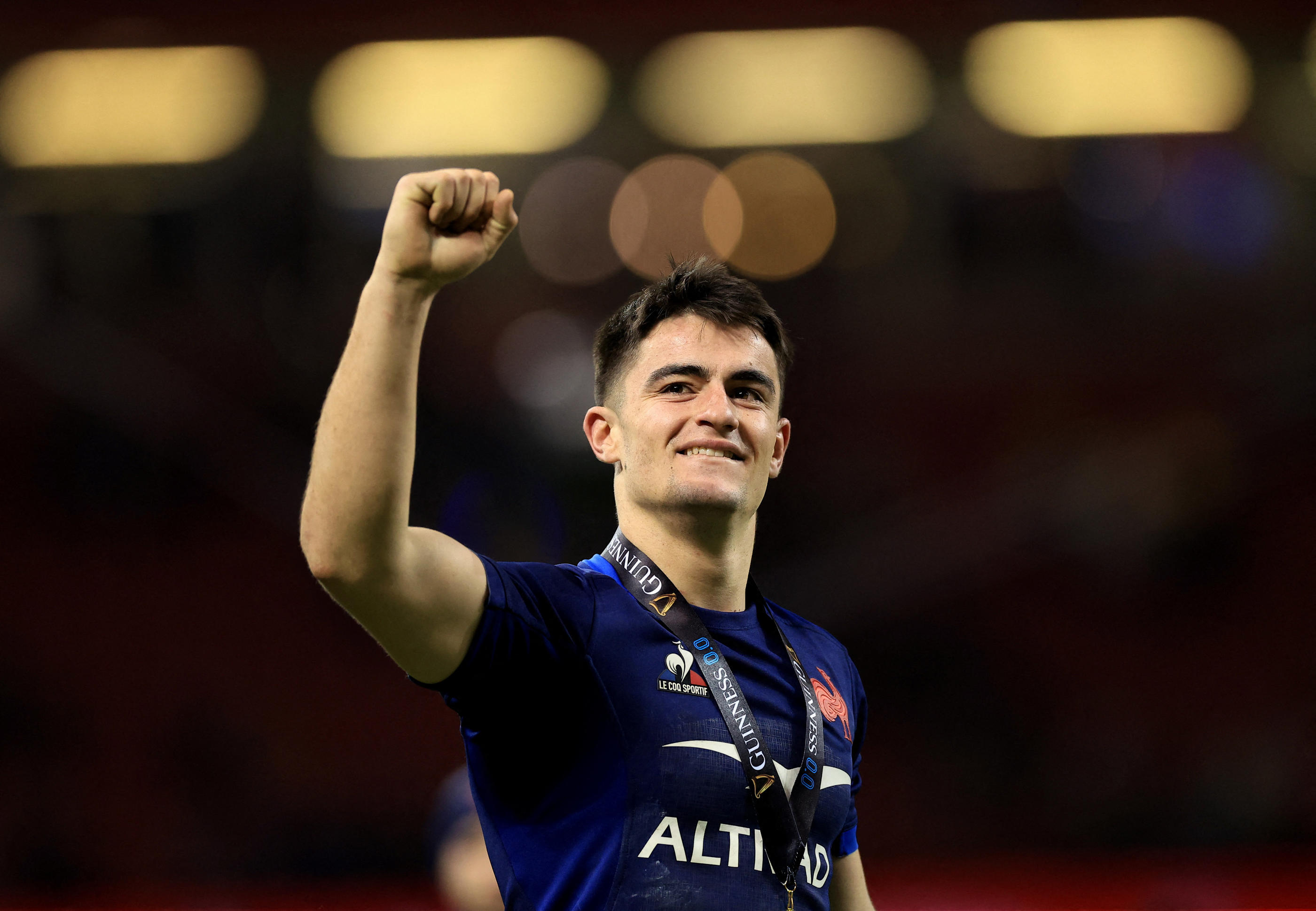 Auteur d'un essai et élu homme du match, Nolann Le Garrec a mené les Bleus au succès contre les Gallois à Cardiff. Reuters/Andrew Boyers