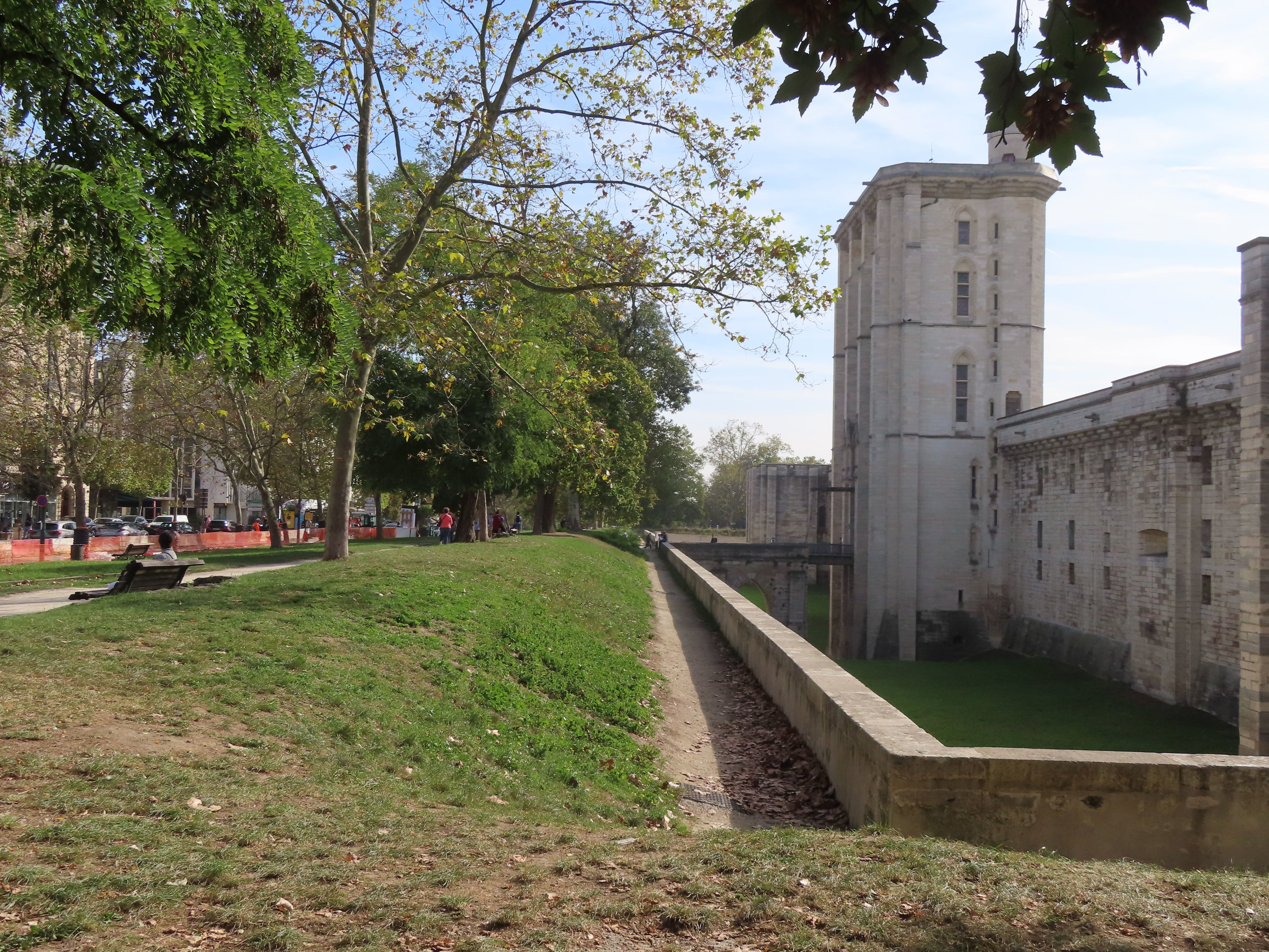 Dans le cadre de la réhabilitation des abords du château de Vincennes face à la commune, le talus défensif doit être totalement arasé. LP/Sylvain Deleuze