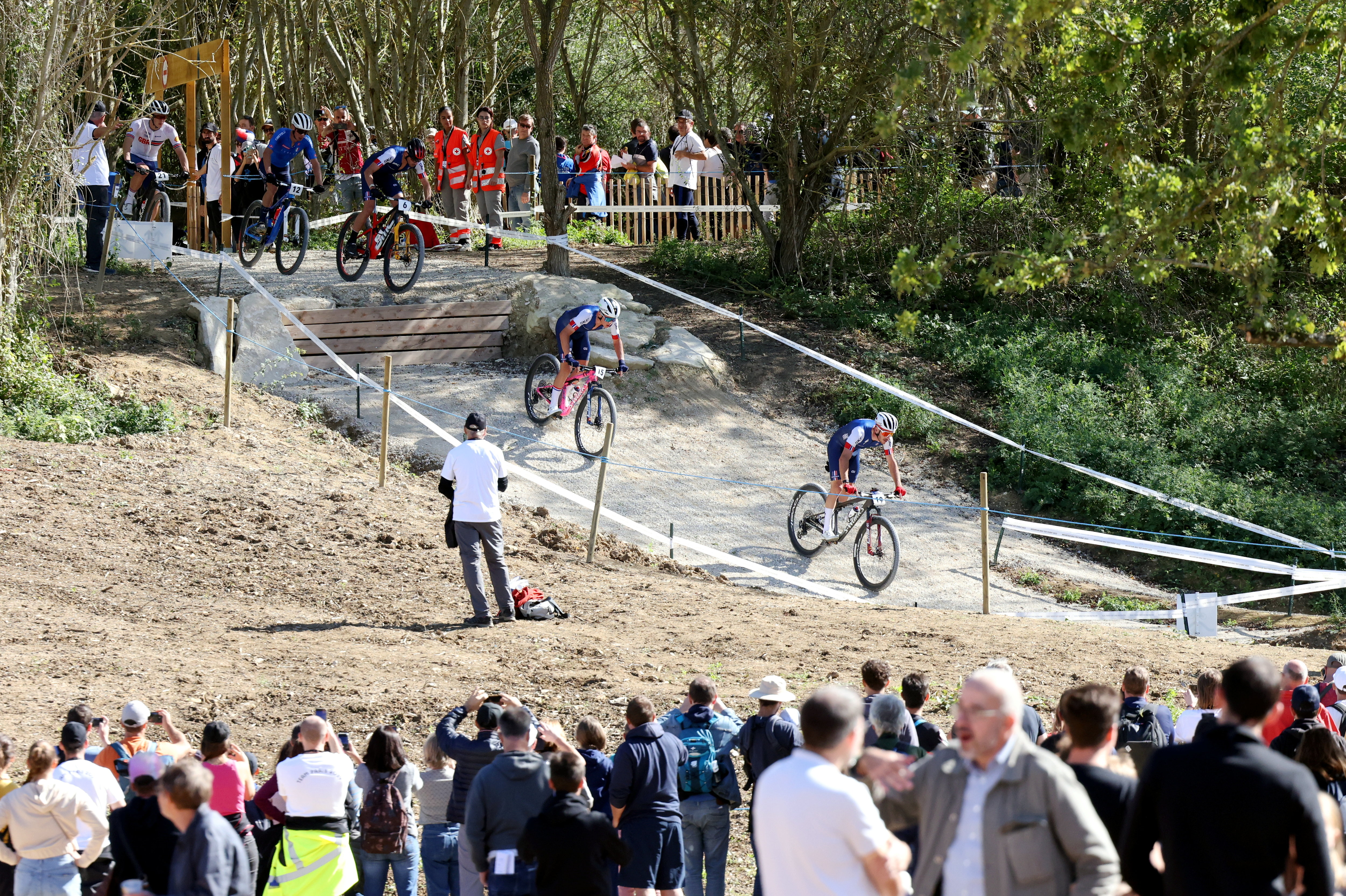 Elancourt (Yvelines), le 24 septembre 2023. Le parcours olympique a été tracé sur
la colline "artificielle" des Yvelines, point culminant du département. (LP/Jean-Baptiste Quentin).