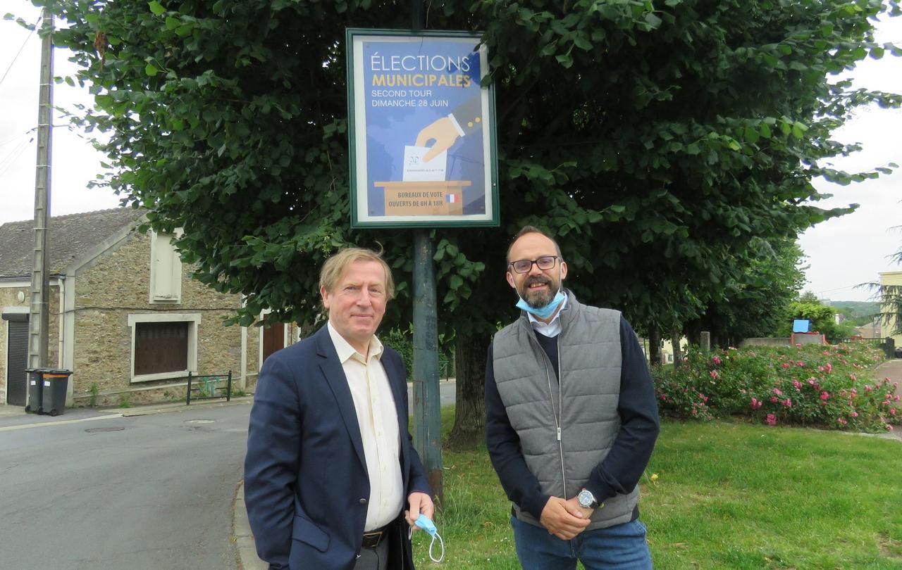 <b></b> Vaux-le-Pénil, 9 juin. Le maire sortant Henri de Meyrignac (à gauche) fusionne sa liste avec celle de Julien Guérin (à droite) lors du second tour le 28 juin.