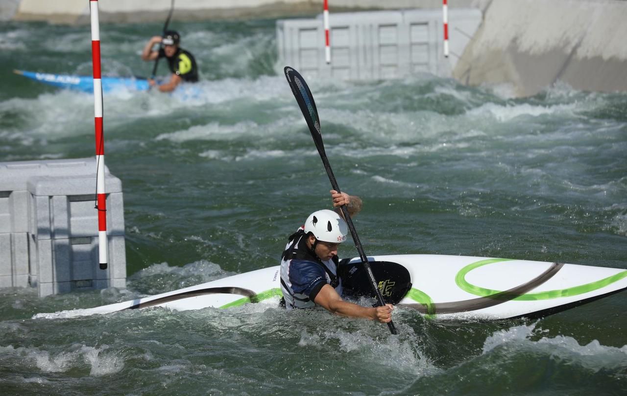 <b></b> Vaires-sur-Marne, mardi 18 juin 2019. Ce week-end, les visiteurs de l’île de loisirs de Vaires-Torcy pourront tester gratuitement le parcours olympique du stade nautique en rafting.