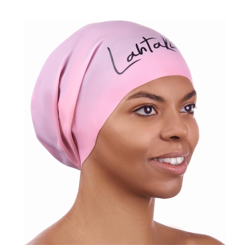 Bonnet de bain en tissu maille rose taille S et L - Decathlon Cote