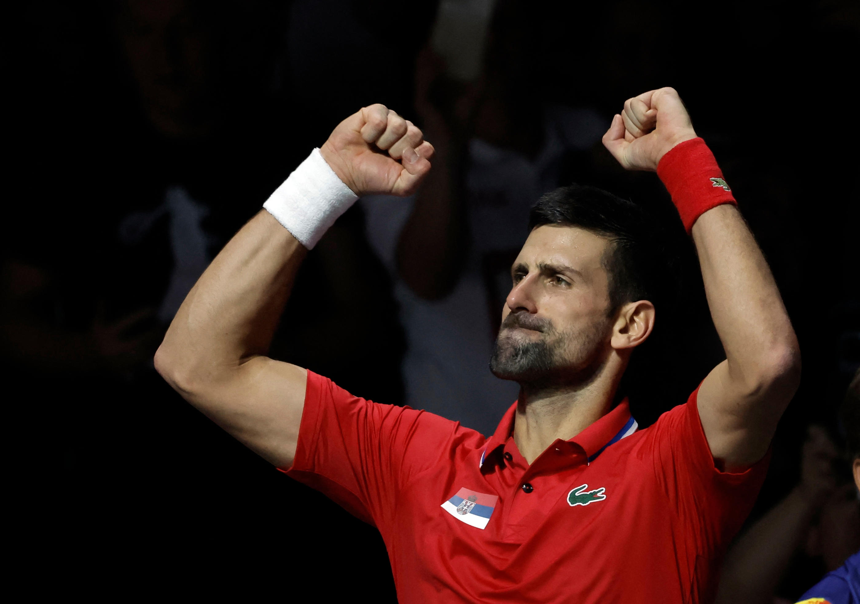 Novak Djokovic a évoqué un "manque de respect" d'une partie du public lors du quart de finale de Coupe Davis remporté face au Britannique Cameron Norrie. Photo REUTERS/Jon Nazca