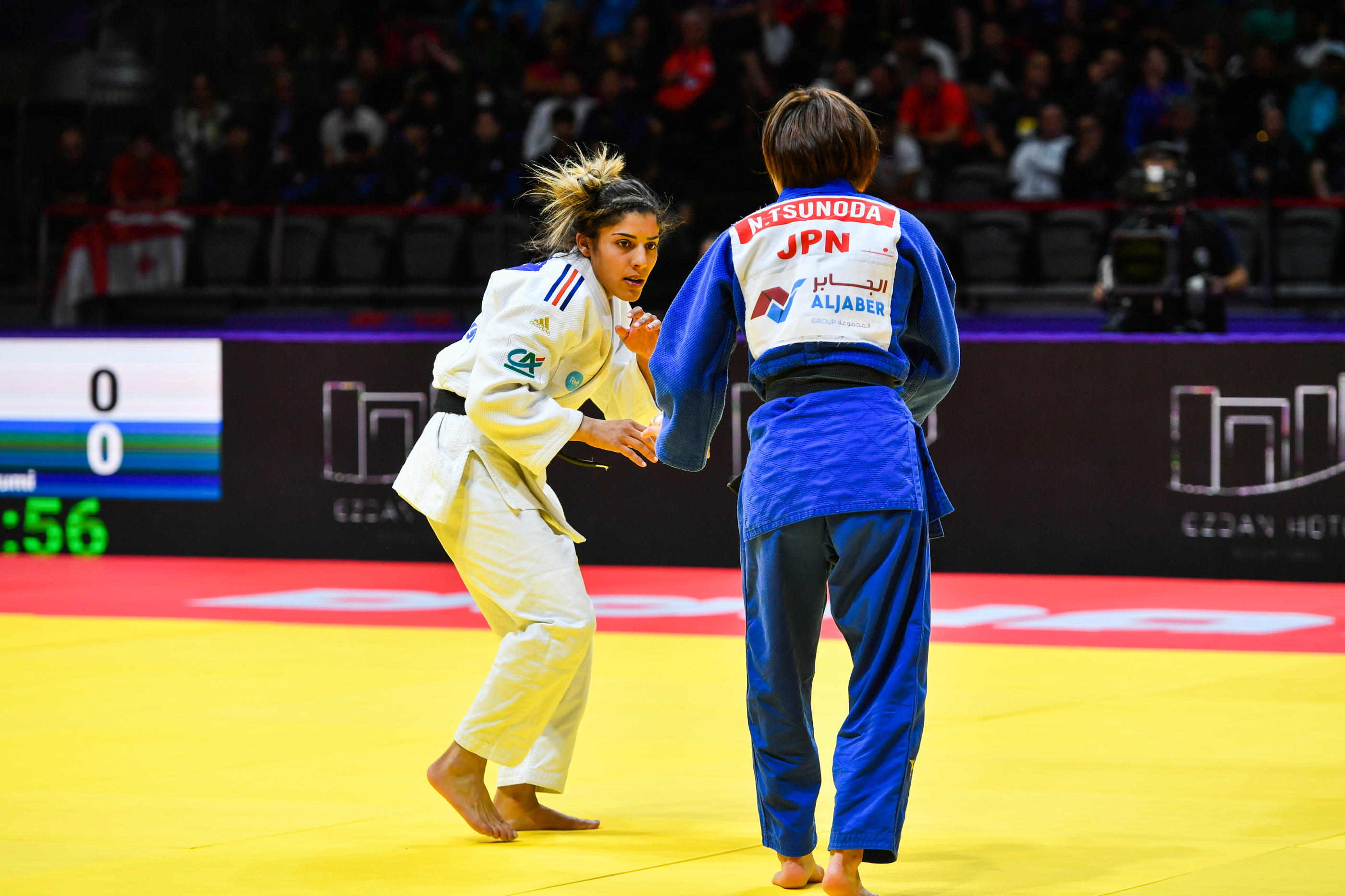 Doha, Qatar, le dimanche 7 mai. Shirine Boukli a remporté la première médaille tricolore dans ces Mondiaux. Photo Icon Sport.
