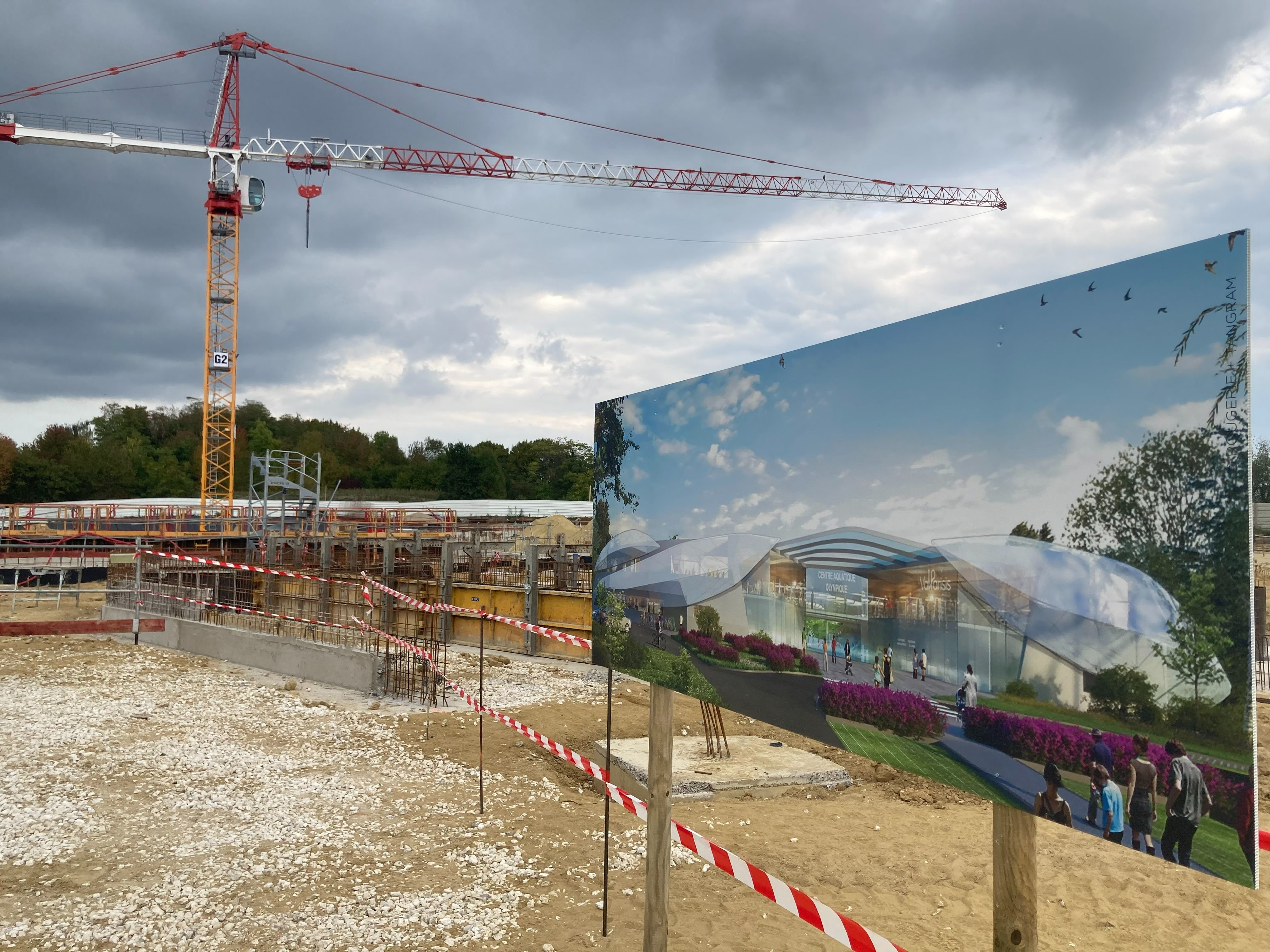 Le futur centre aquatique olympique intercommunal Taverny-Saint-Leu-la-Forêt devrait être livré fin 2023. LP/Anne Collin