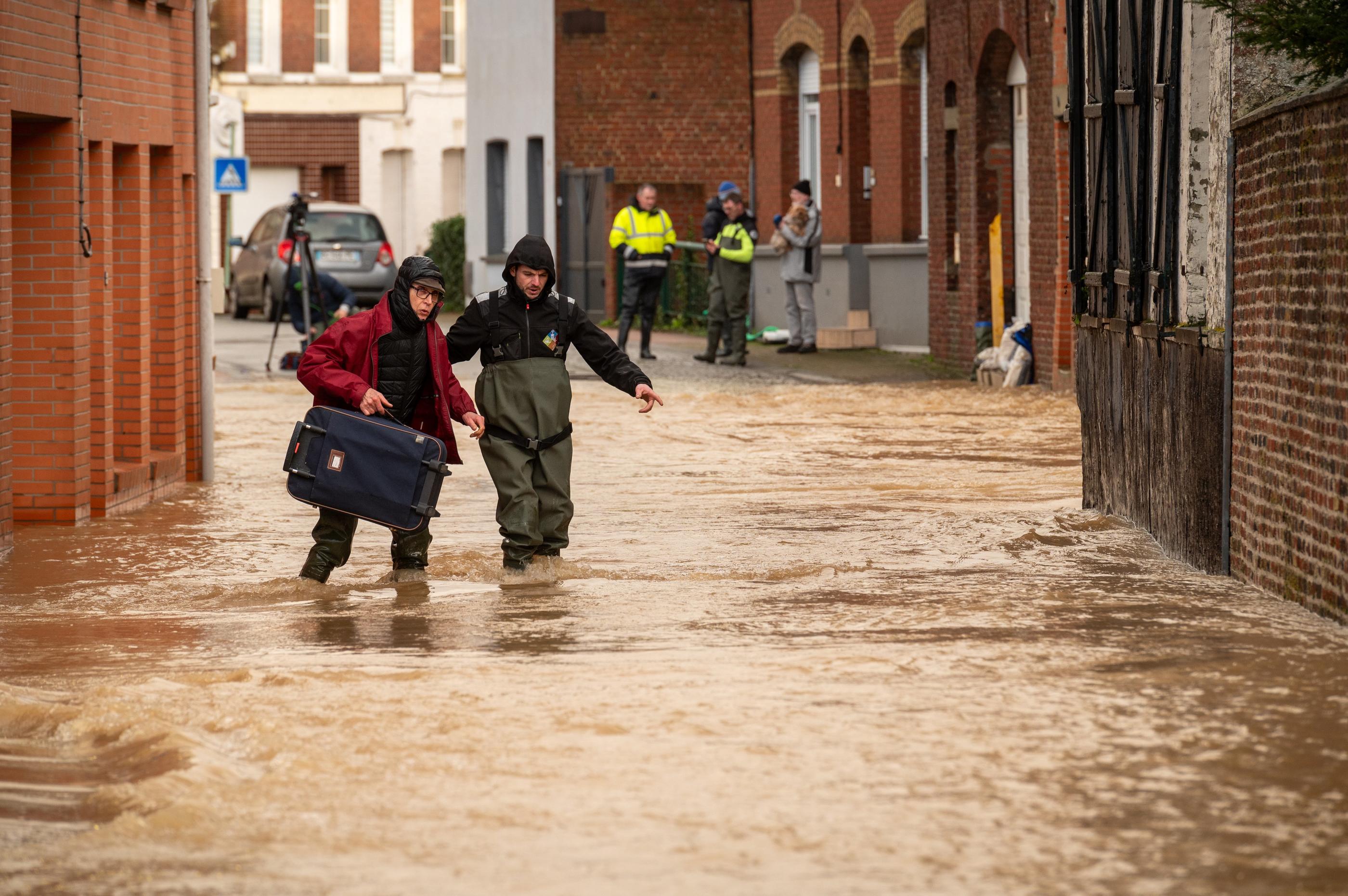 Les rues de la commune de Blendecques (Pas-de-Calais) ont de nouveau été inondées le mercredi 3 janvier 2024. LP/Sarah Alcalay