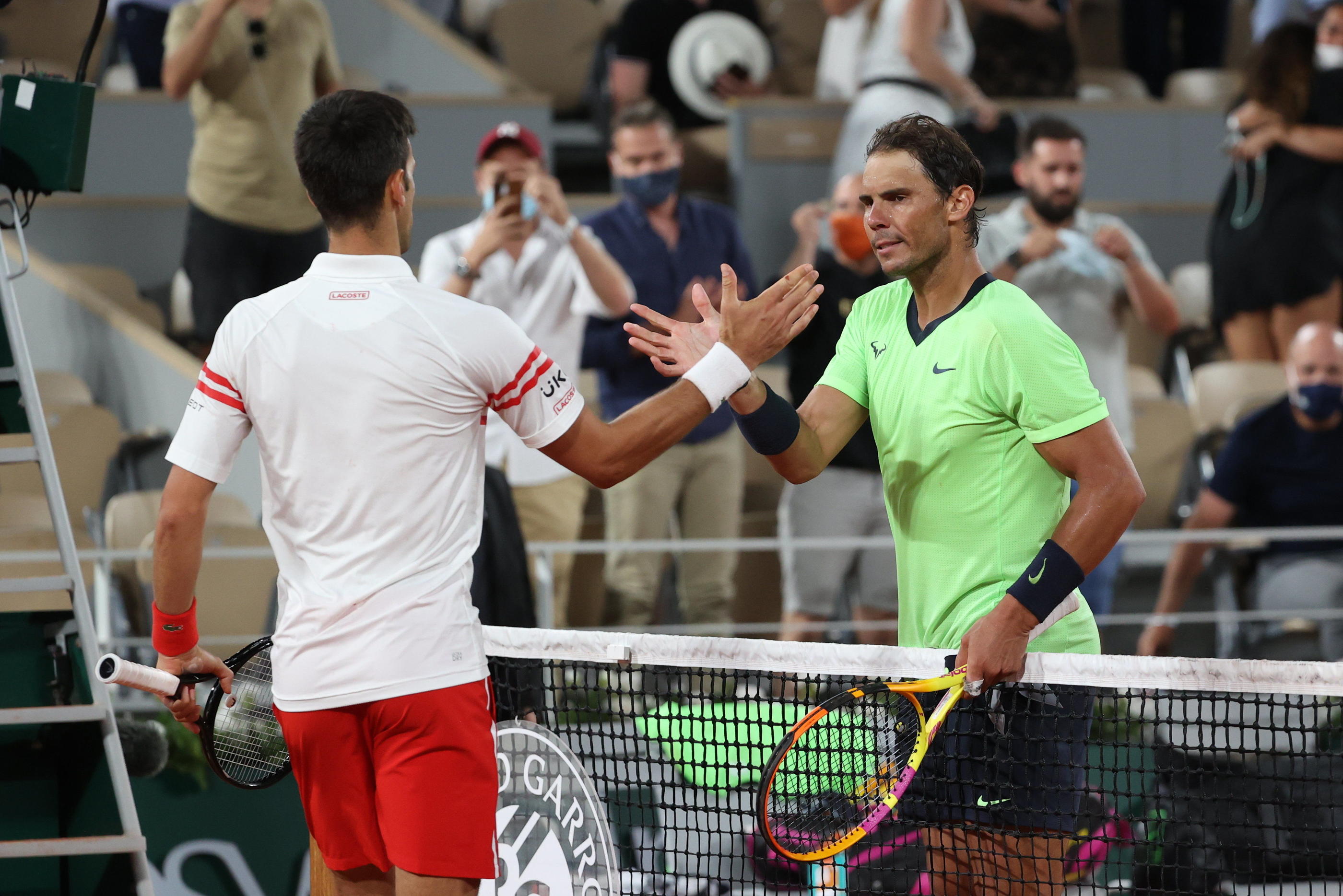 Novak Djokovic et Rafael Nadal, ici à Roland-Garros en 2021, se sont livrés porte d'Auteuil des duels d'anthologie. LP/Arnaud Journois