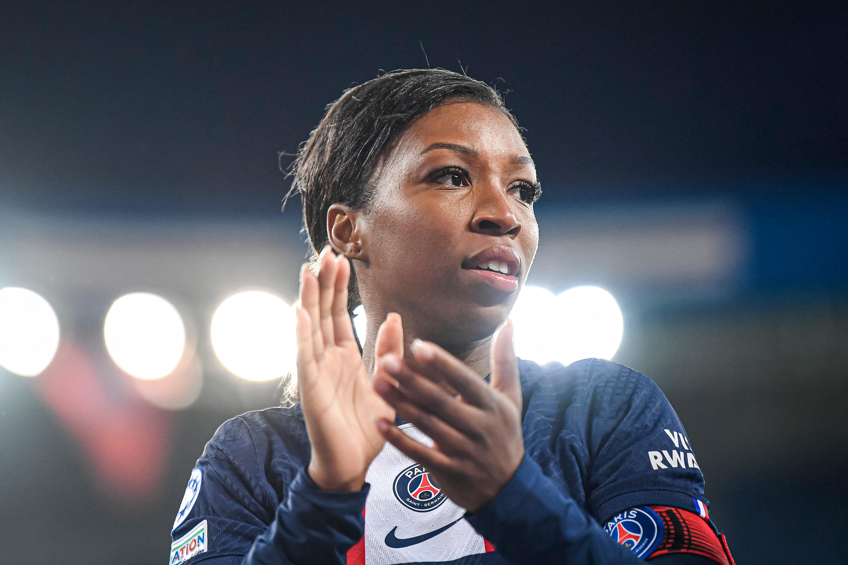 Capitaine du PSG lors des matchs européens, Grace Geyoro croit encore à la qualification en demi-finale face à Wolfsbourg, ce jeudi. Photo Icon Sport