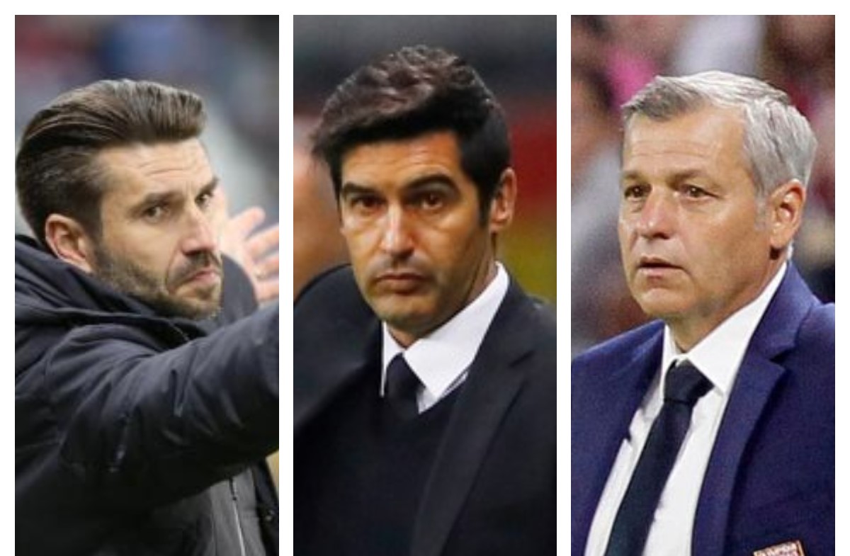 Luka Elsner, Paulo Fonseca et Franck Genesio pourraient animer le mercato estival du côté des entraîneurs de Ligue 1. Montage/LP Reuters/AFP