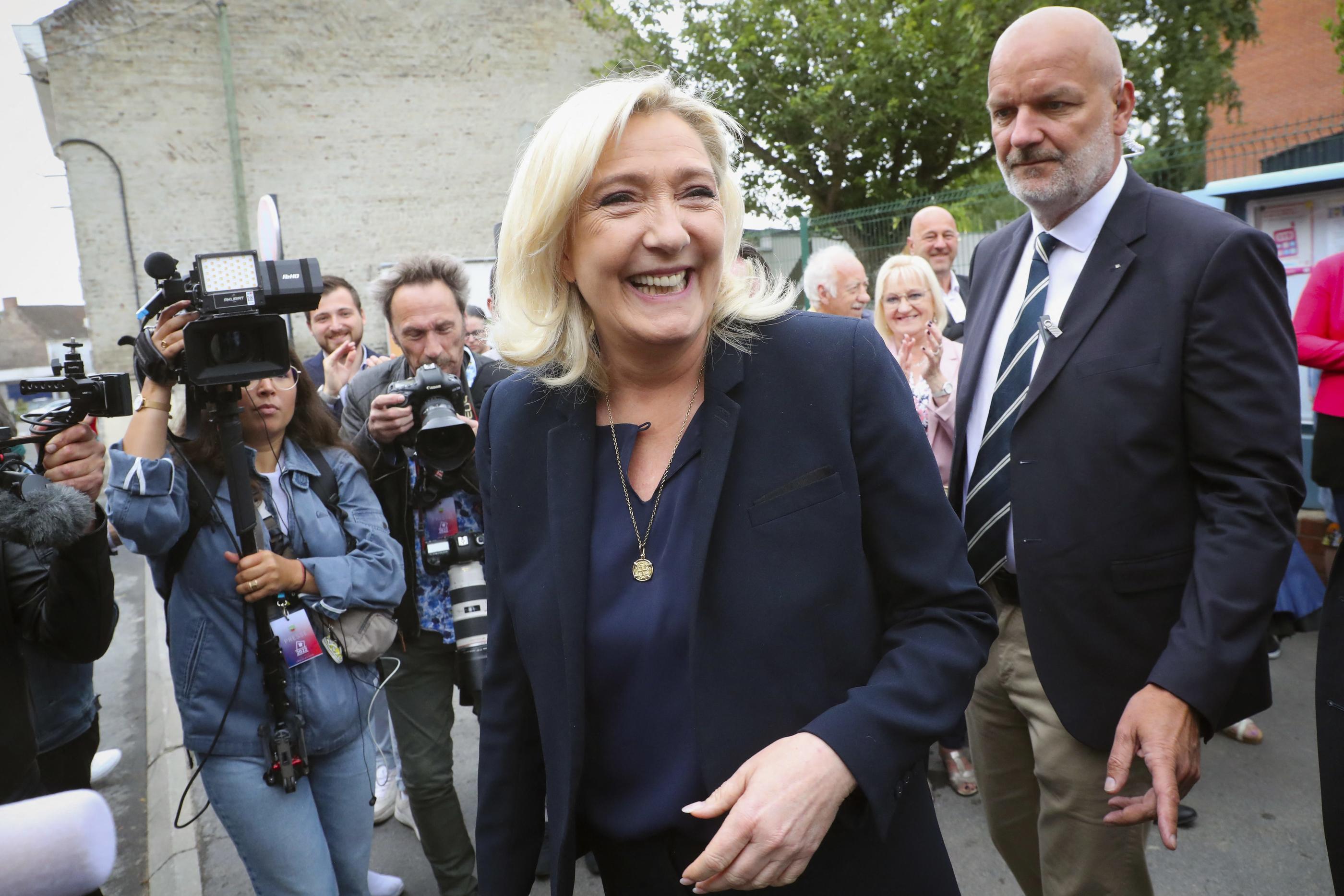 Marine Le Pen peut se réjouir des résultats des élections législatives en Ile-de-France : deux candidates de son parti ont été élues, en Essonne et en Seine-et-Marne. PHOTOPQR/La Voix du Nord/Séverine Courbe