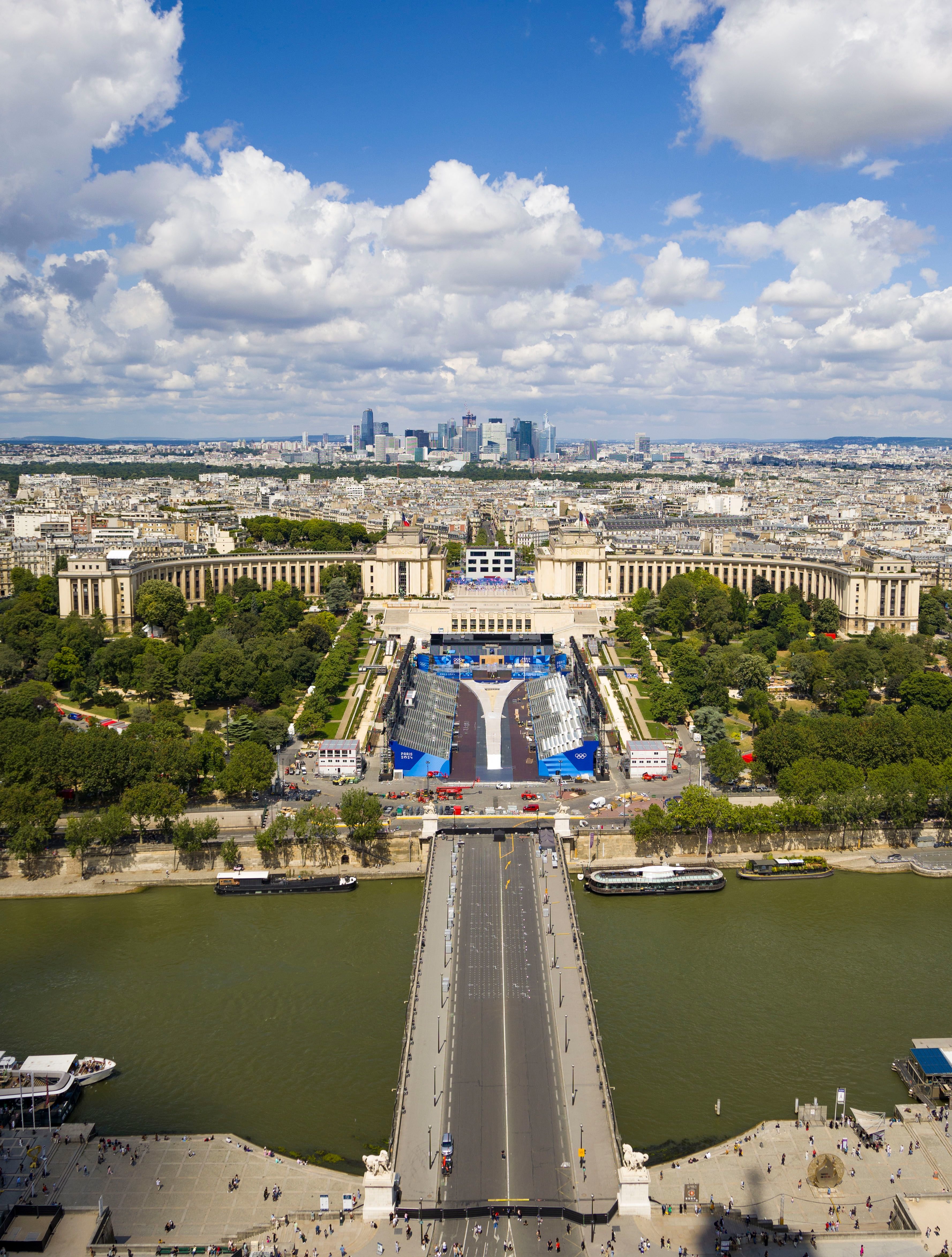 L'installation du Parc des Champions au Trocadéro, à Paris, le 13 juillet 2024. LP/Alexandre Delaitre