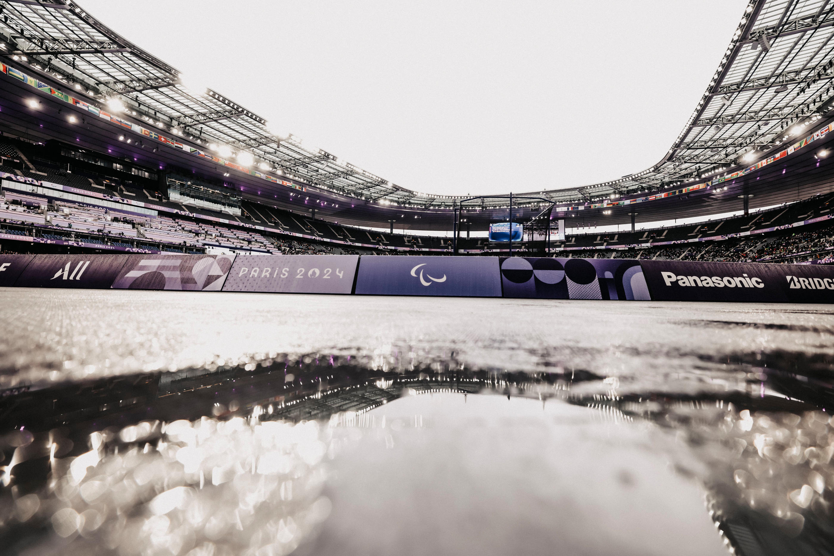 Stade de France (Saint-Denis), jeudi. La pluie pourrait jouer les trouble-fêtes dimanche soir pour la fin des Jeux paralympiques. Icon sport/Gepa pictures/Patrick Steiner