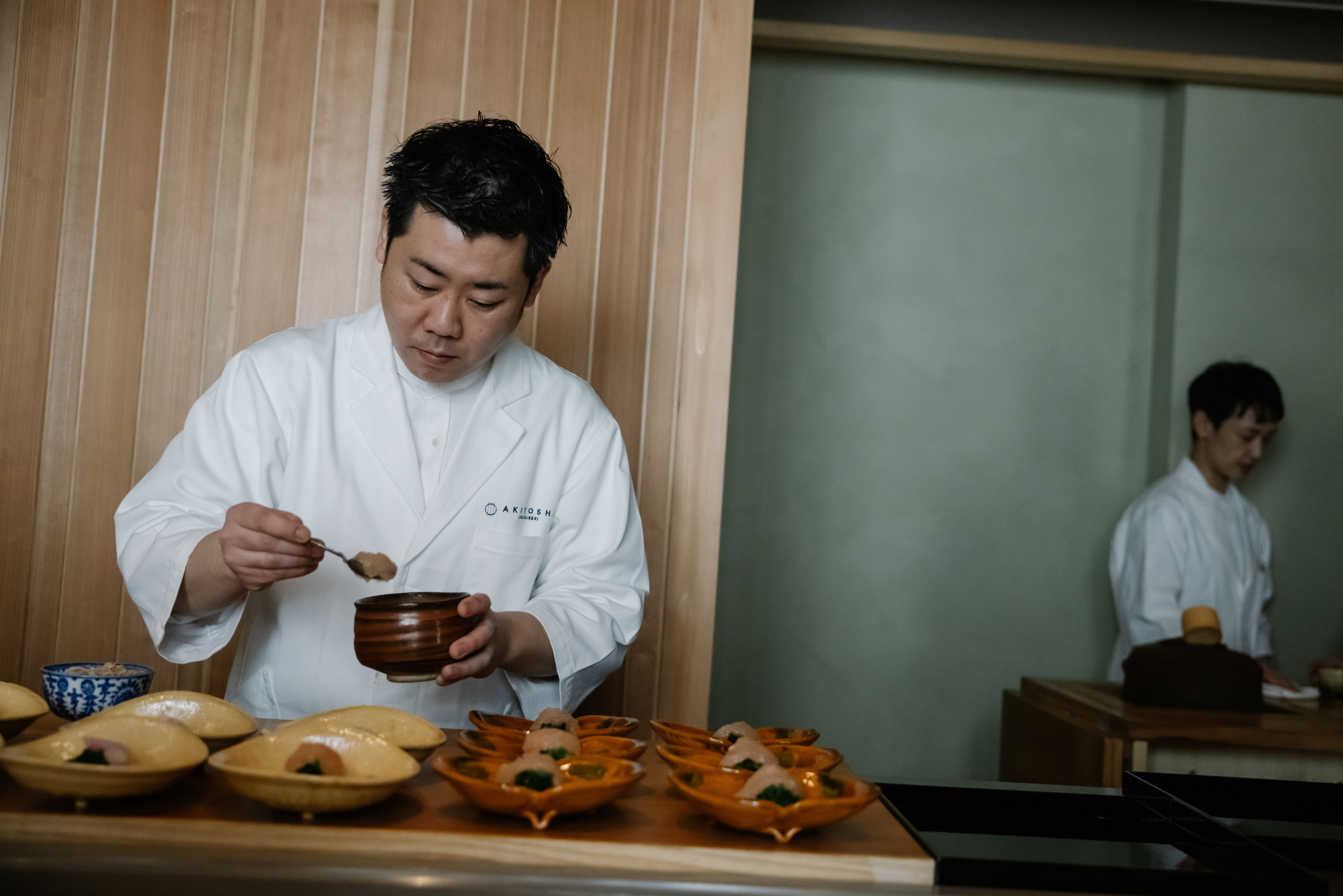 Paris (XVe), le samedi 30 mars. Le restaurant japonais Chakaiseki Akiyoshi, du chef Yuichiro Akiyoshi, vient d'obtenir sa première étoile au Guide Michelin. LP/Arnaud Dumontier