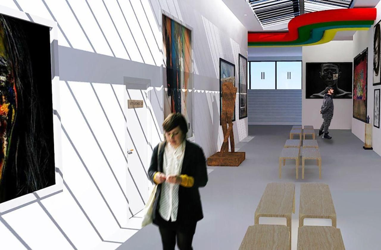 <b></b> Le couloir de distribution des salles de cinéma deviendrait une galerie d’exposition d’art traversante.