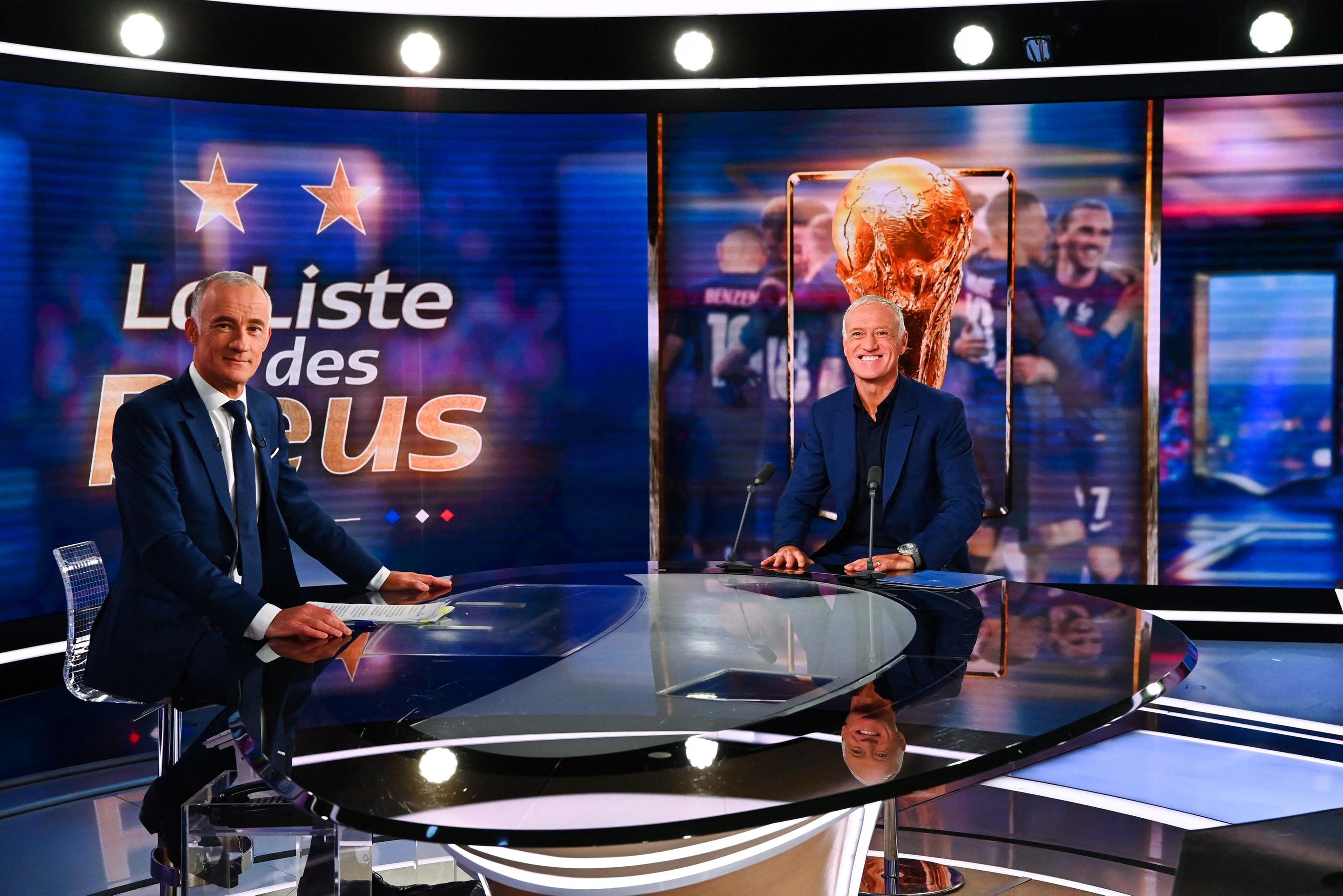 Comme ici en 2022, Gilles Bouleau présentera le 20 heures de TF1 ce jeudi pour l'annonce de la liste de Didier Deschamps pour l'Euro 2024 en Allemagne. Icon Sport/Anthony Dibon/Pool