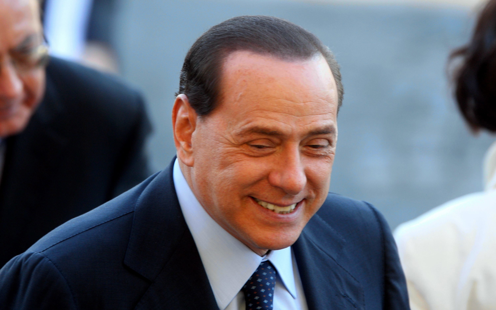 Le président du Conseil italien, Silvio Berlusconi lors de la cérémonie du 14 juillet 2008, avenue des Champs-Elysées. LP/Guy Gios