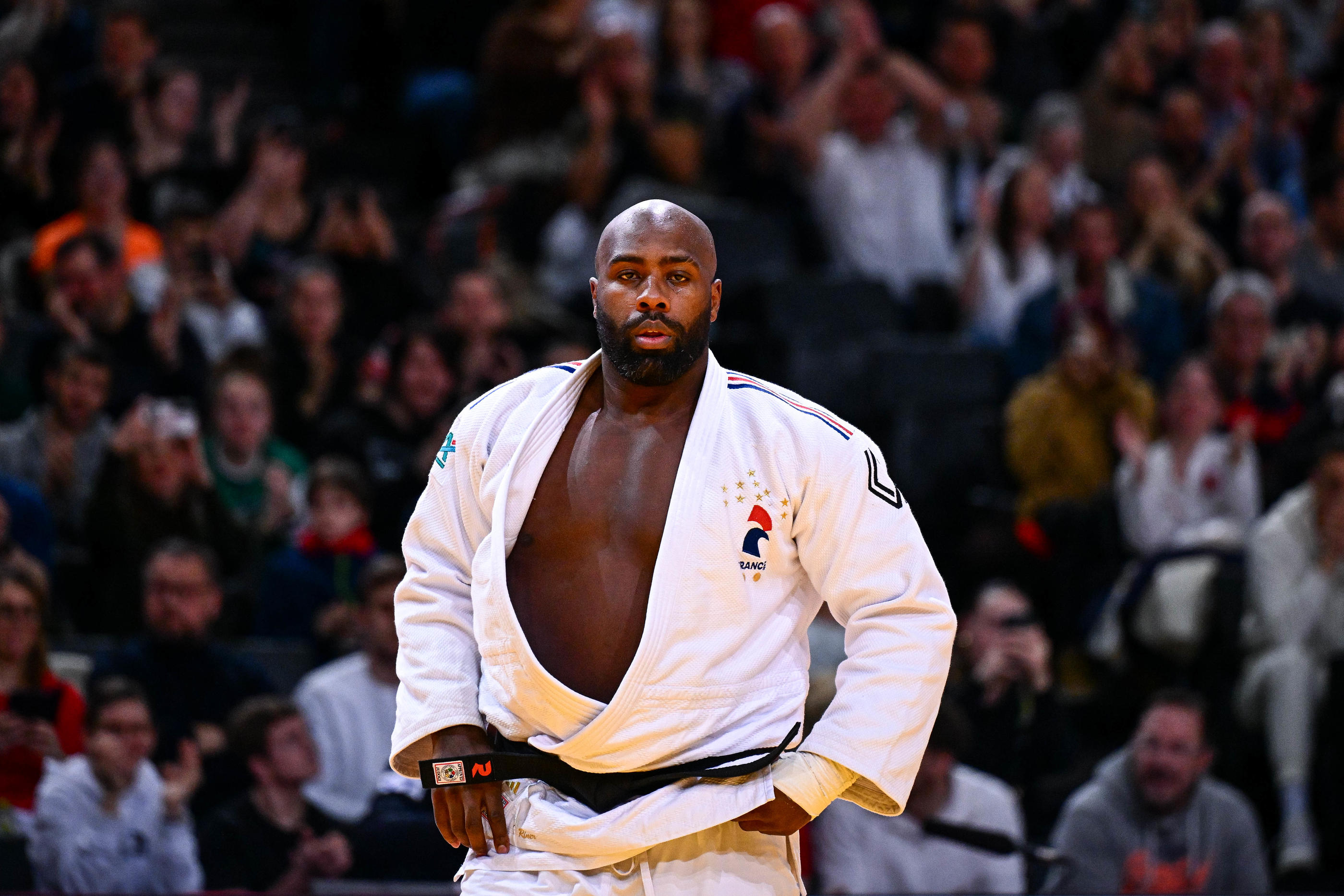 Teddy Riner s'apprête à disputer ses 5e Jeux olympiques à Paris dans la catégorie des + 100 kg. Icon Sport/Baptiste Fernandez