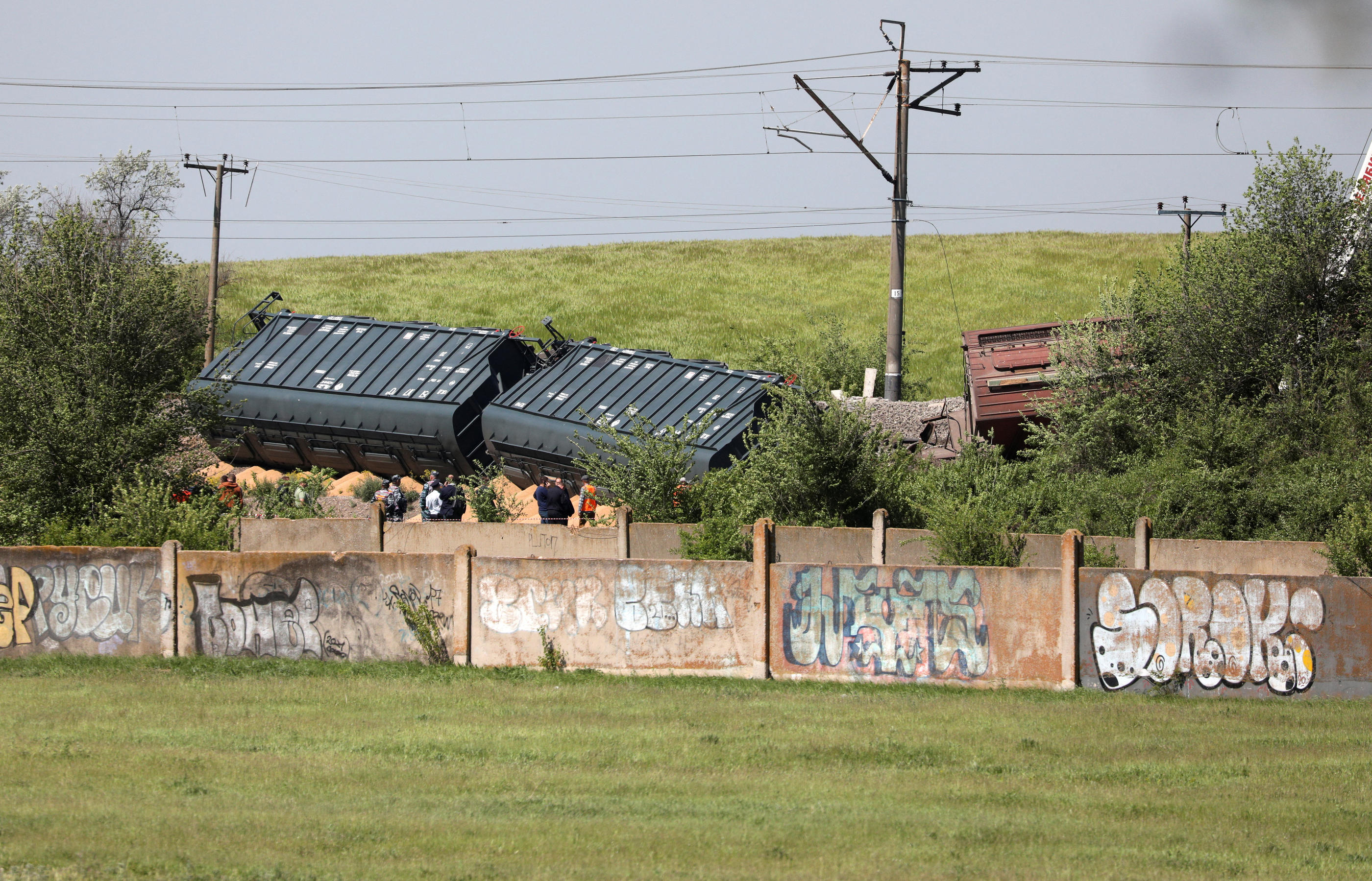 Le déraillement du train de marchandises n'a pas fait de blessés, selon les autorités russes. REUTERS/Stringer