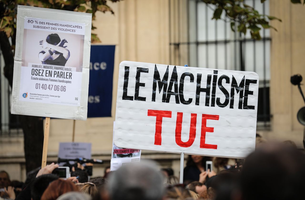 <b></b> Un rassemblement contre les violences conjugales le 6 octobre à Paris.