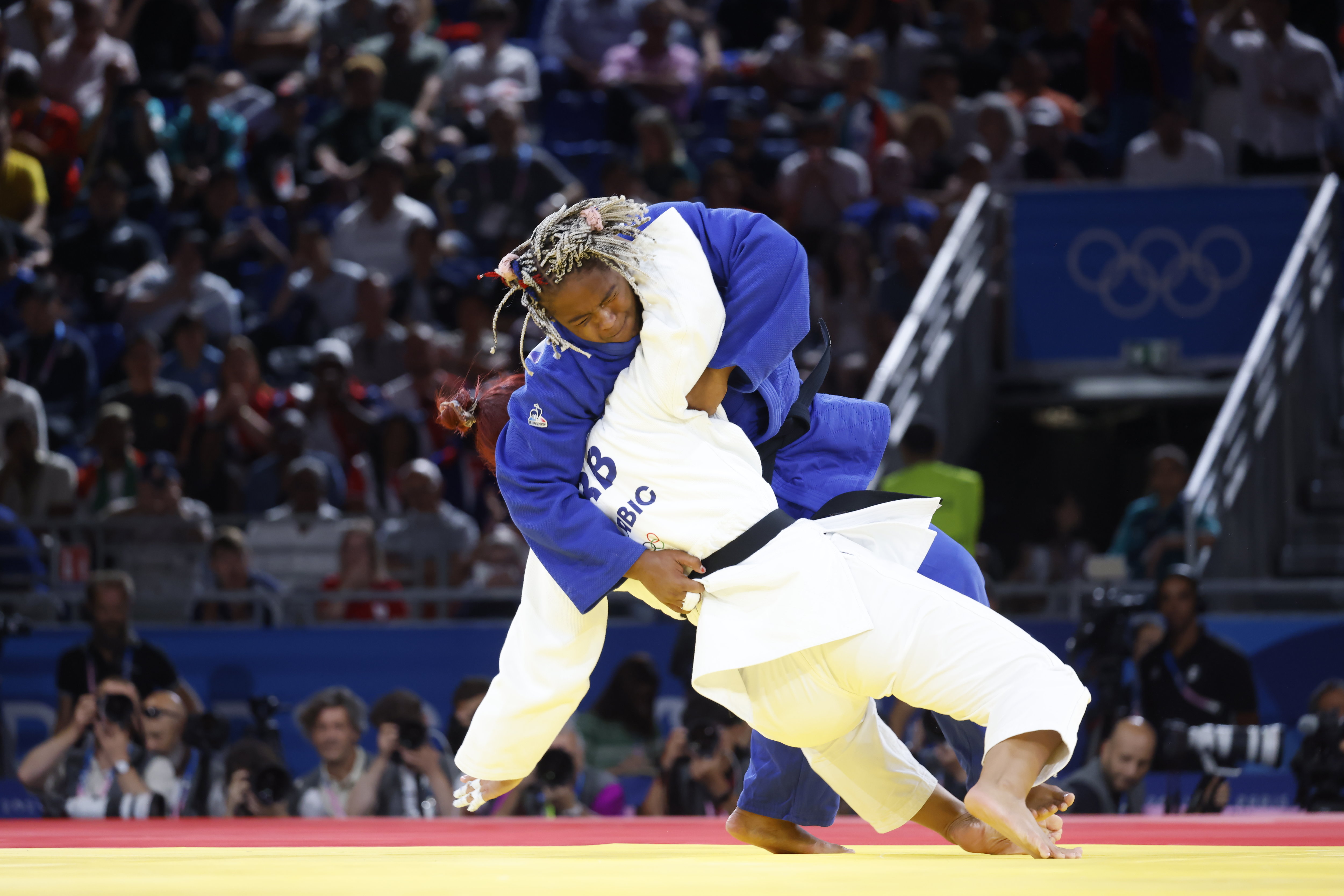 Romane Dicko a dominé la Serbe Milica Zabic en 43 secondes pour remporter la médaille de bronze. LP/Olivier Corsan