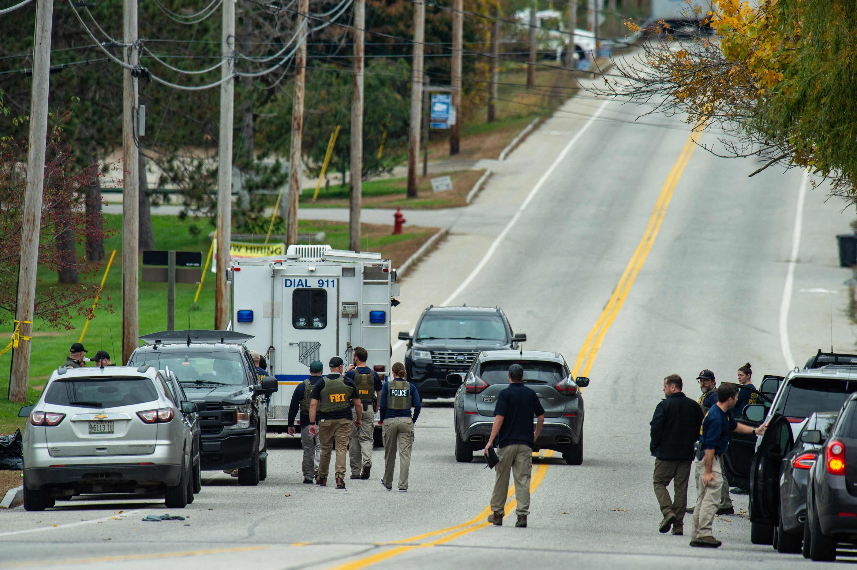 Un très gros dispositif policier a été mis en place dans le Maine (États-Unis) pour retrouver le tireur. AFP/Joseph Prezioso